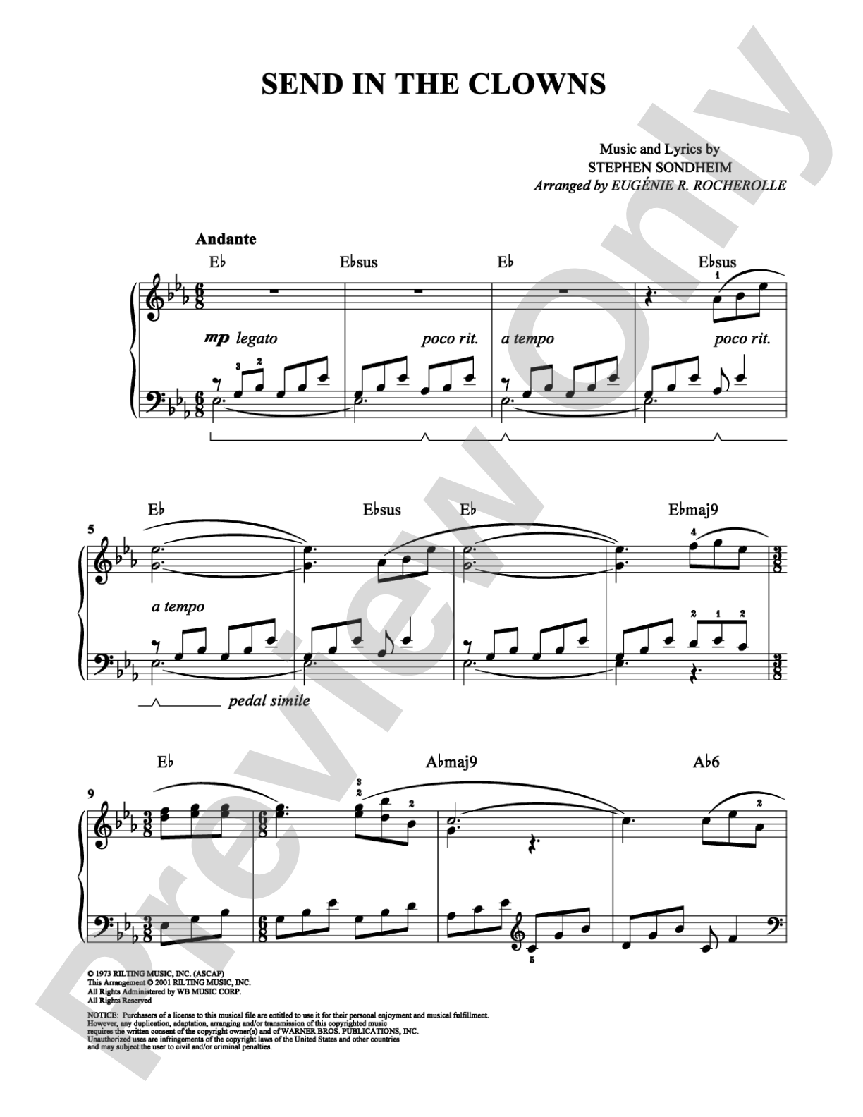 Send in the Clowns: Easy Piano Digital Sheet Music