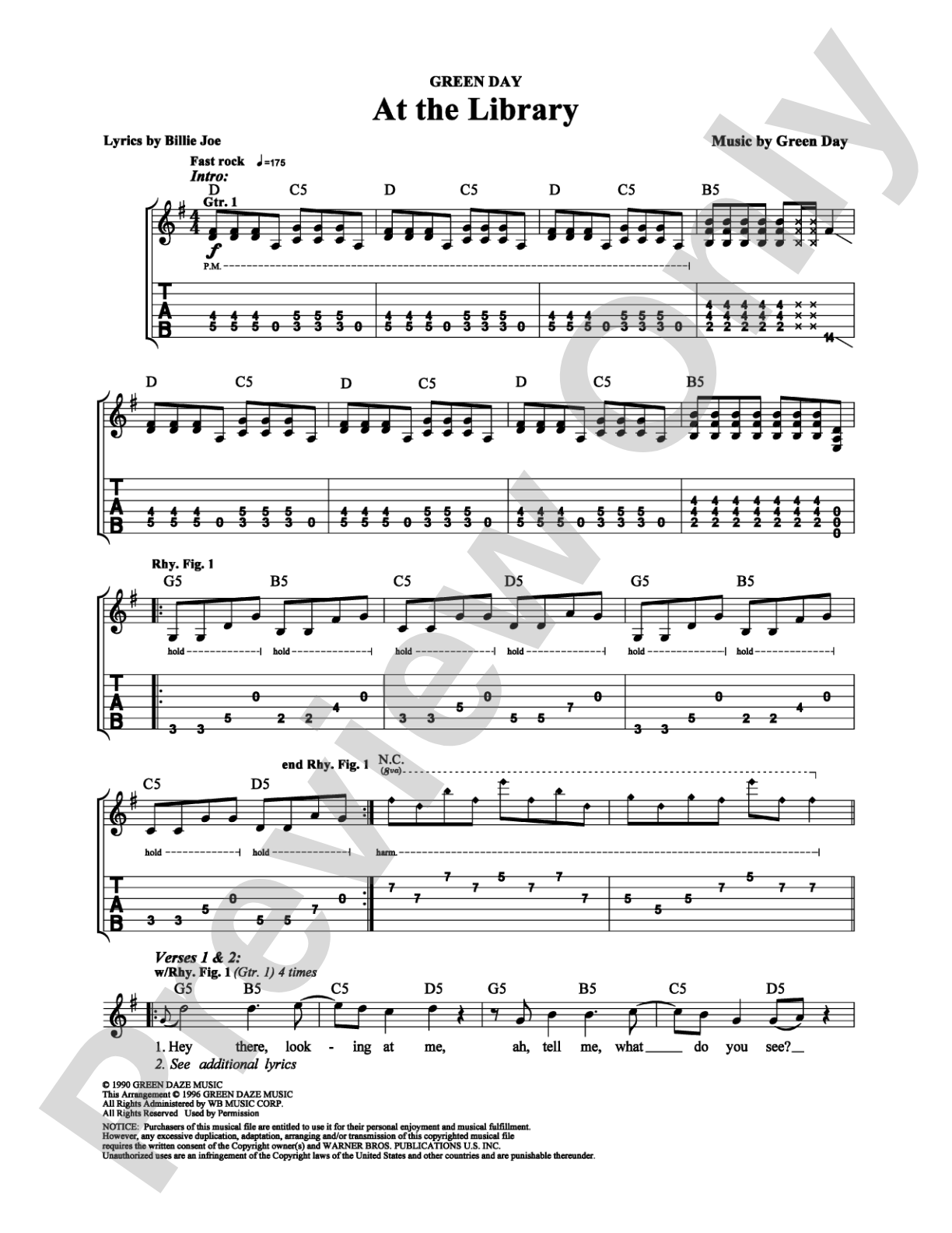 At the Library: Guitar TAB Digital Sheet Music