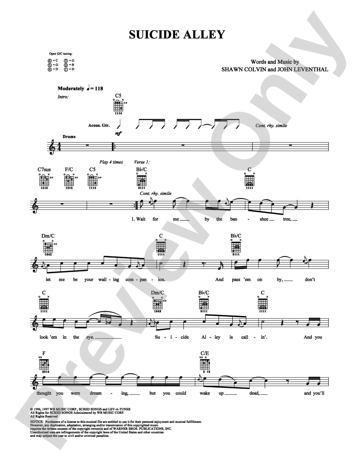 Suicide Alley: Lead Sheet Digital Sheet Music