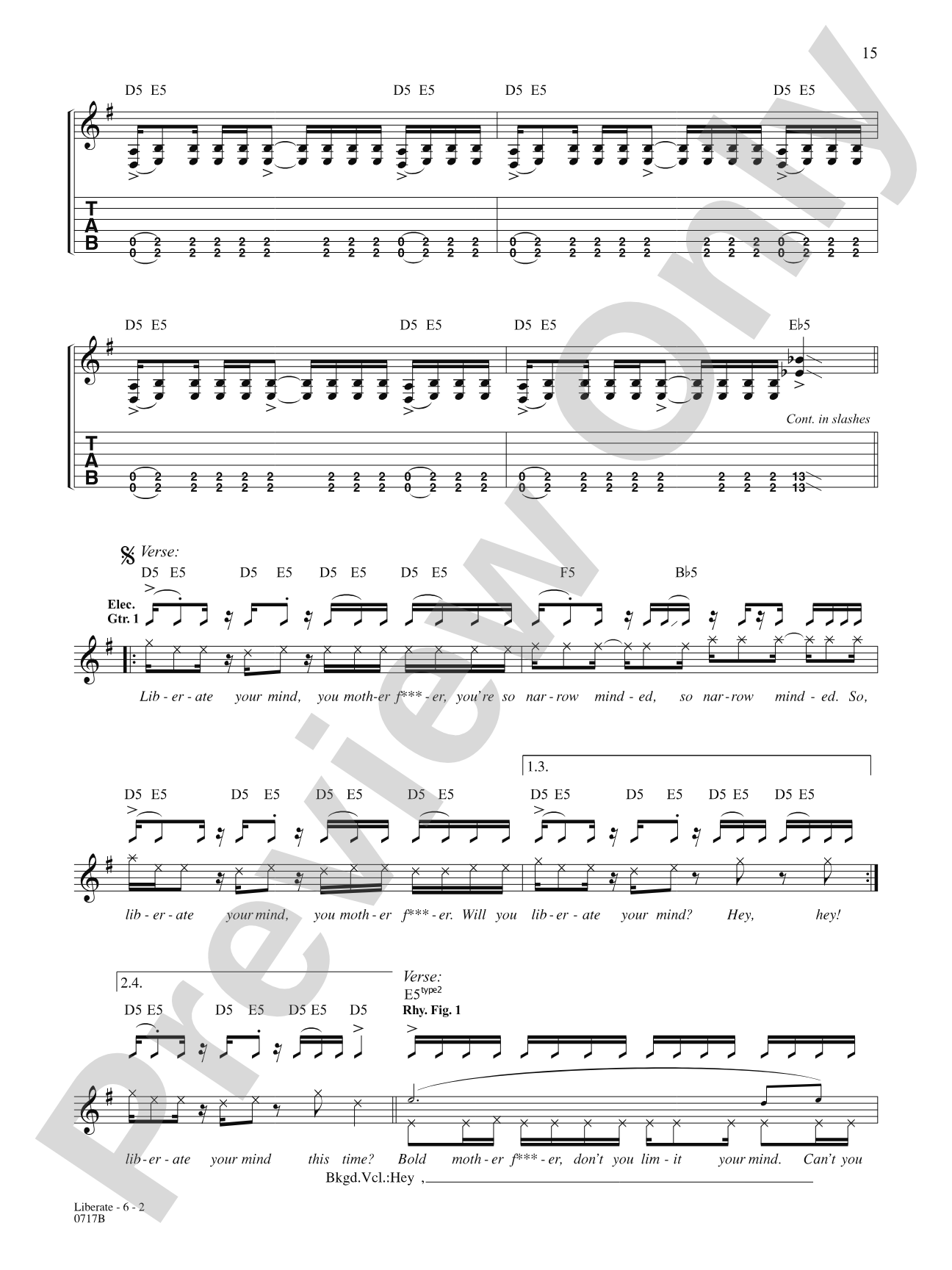 Liberate: Authentic Guitar TAB