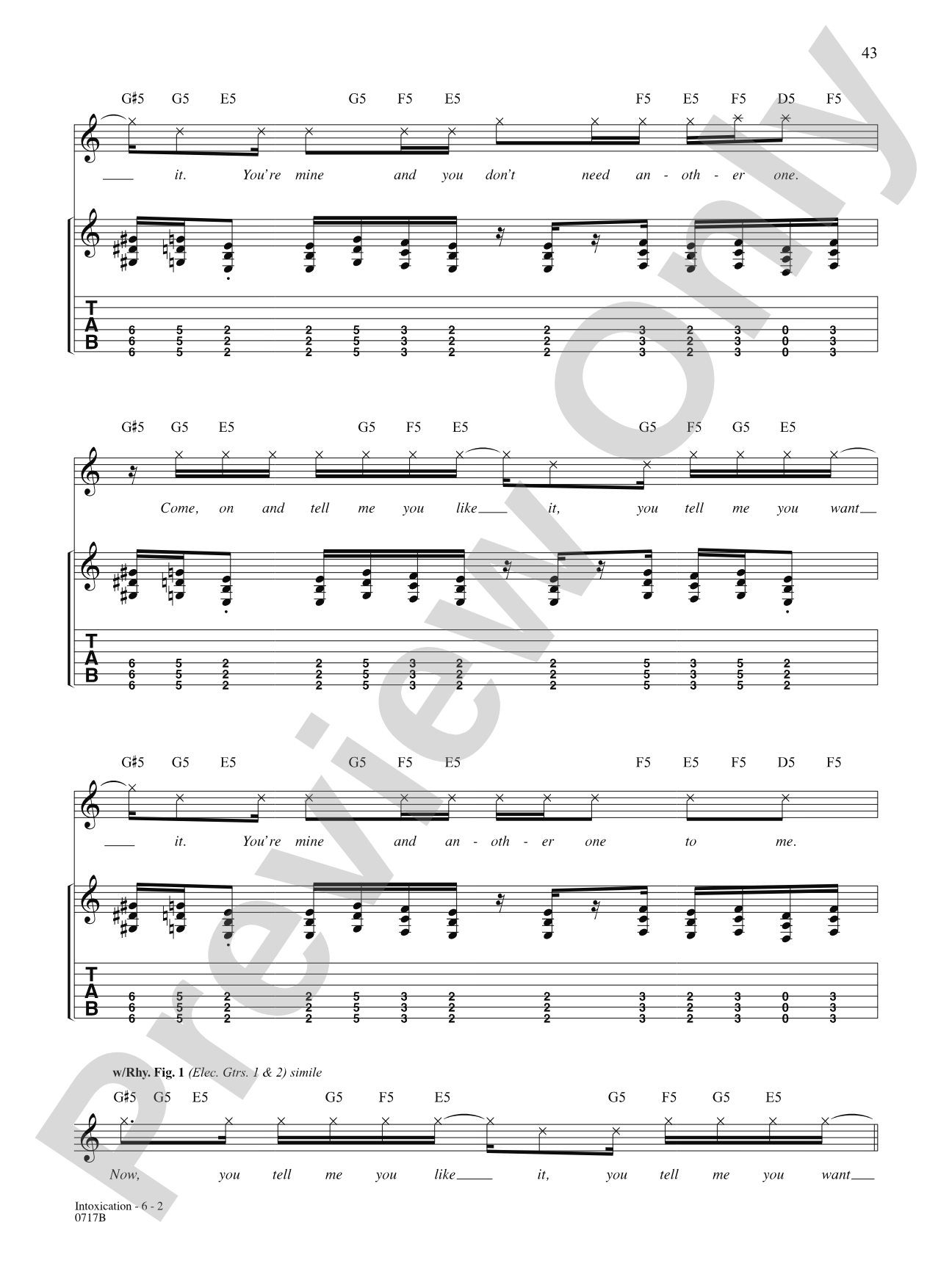 Intoxication: Authentic Guitar TAB