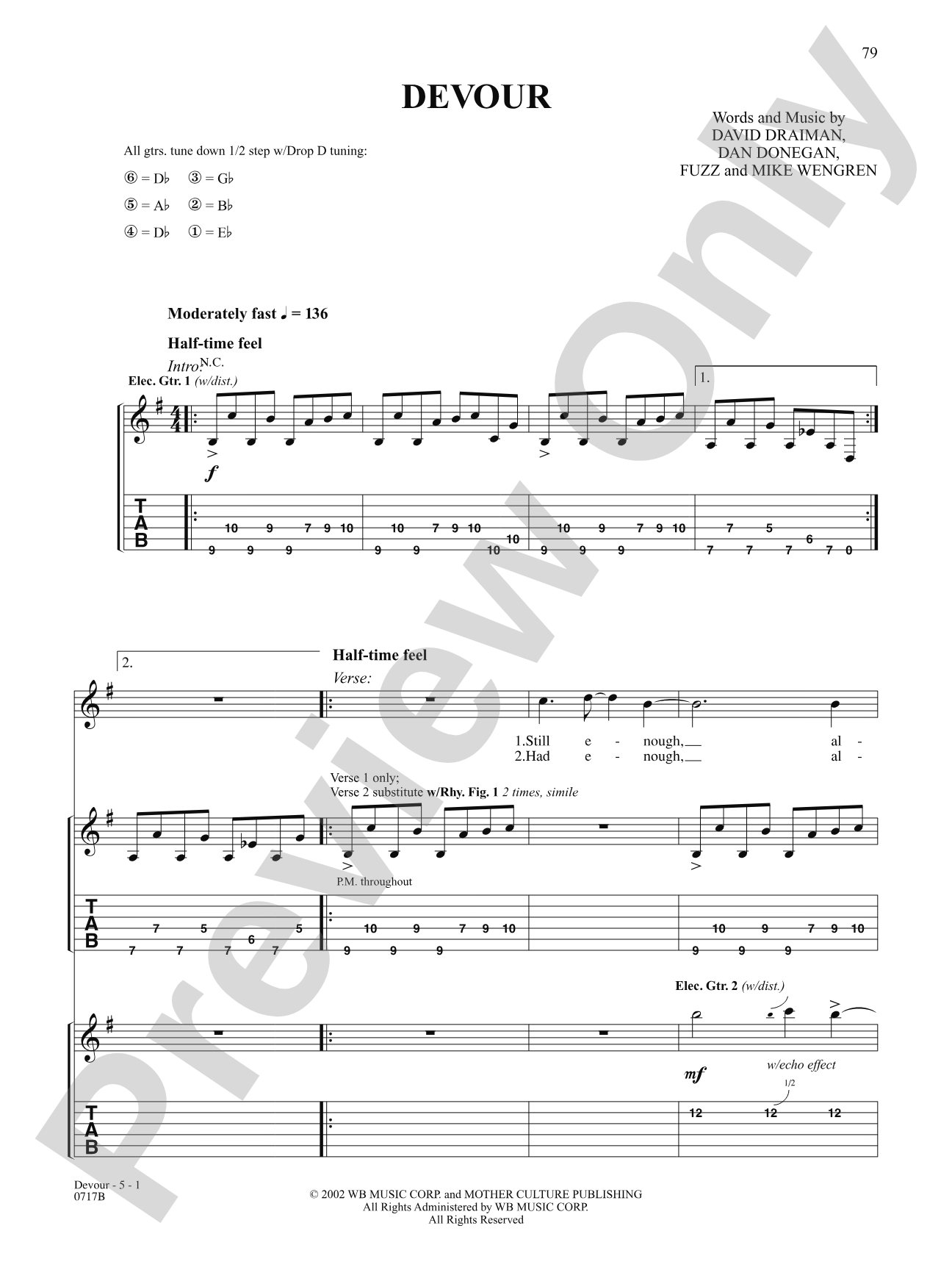 Devour: Authentic Guitar TAB