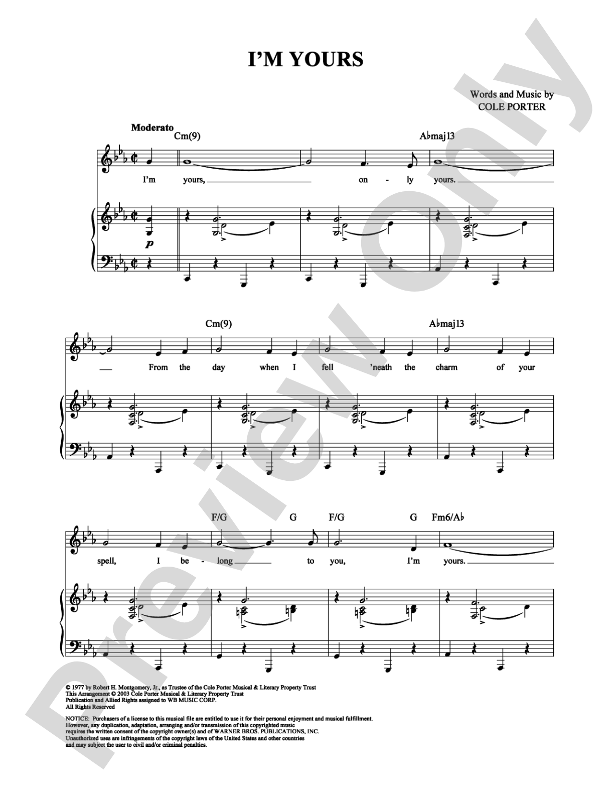 I'm Yours: Piano/Vocal/Chords Digital Sheet Music