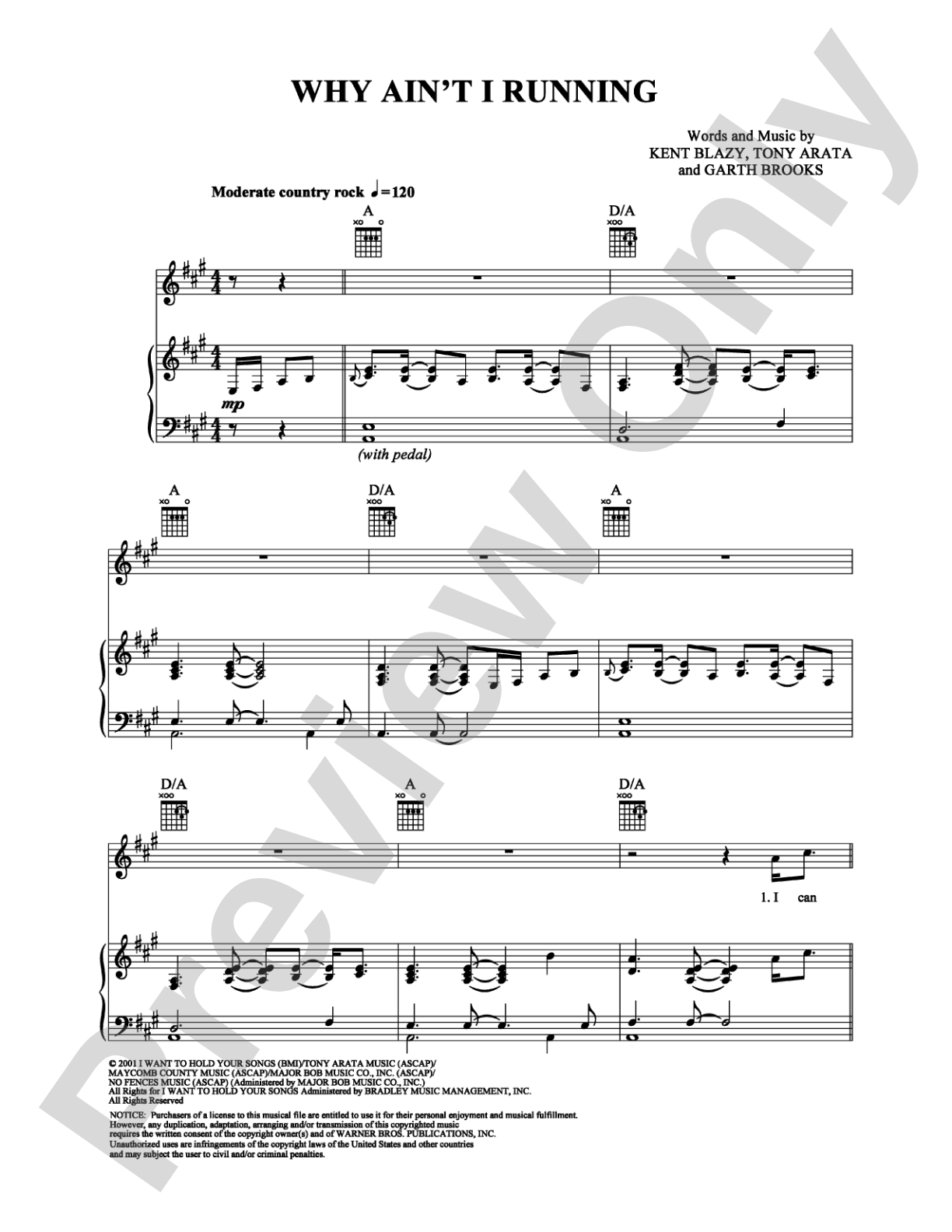 Why Ain't I Running: Piano/Vocal/Chords Digital Sheet Music