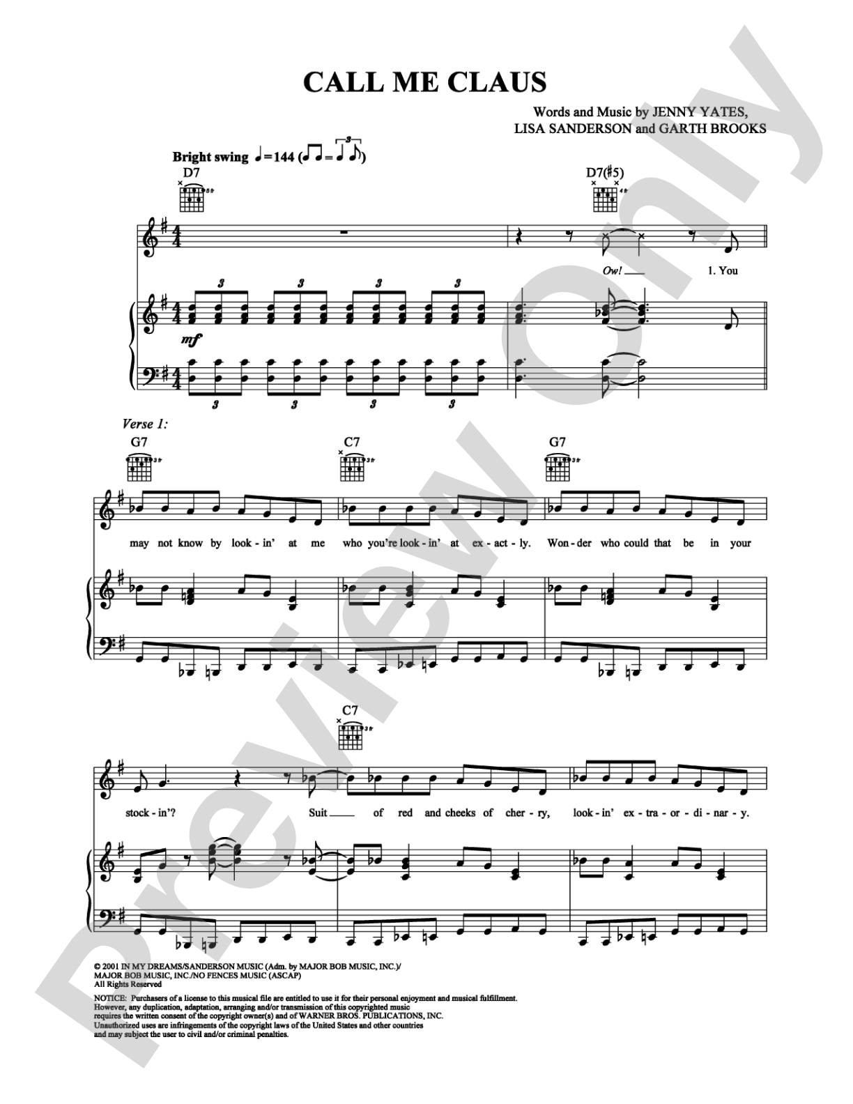 Call Me Claus: Piano/Vocal/Chords Digital Sheet Music