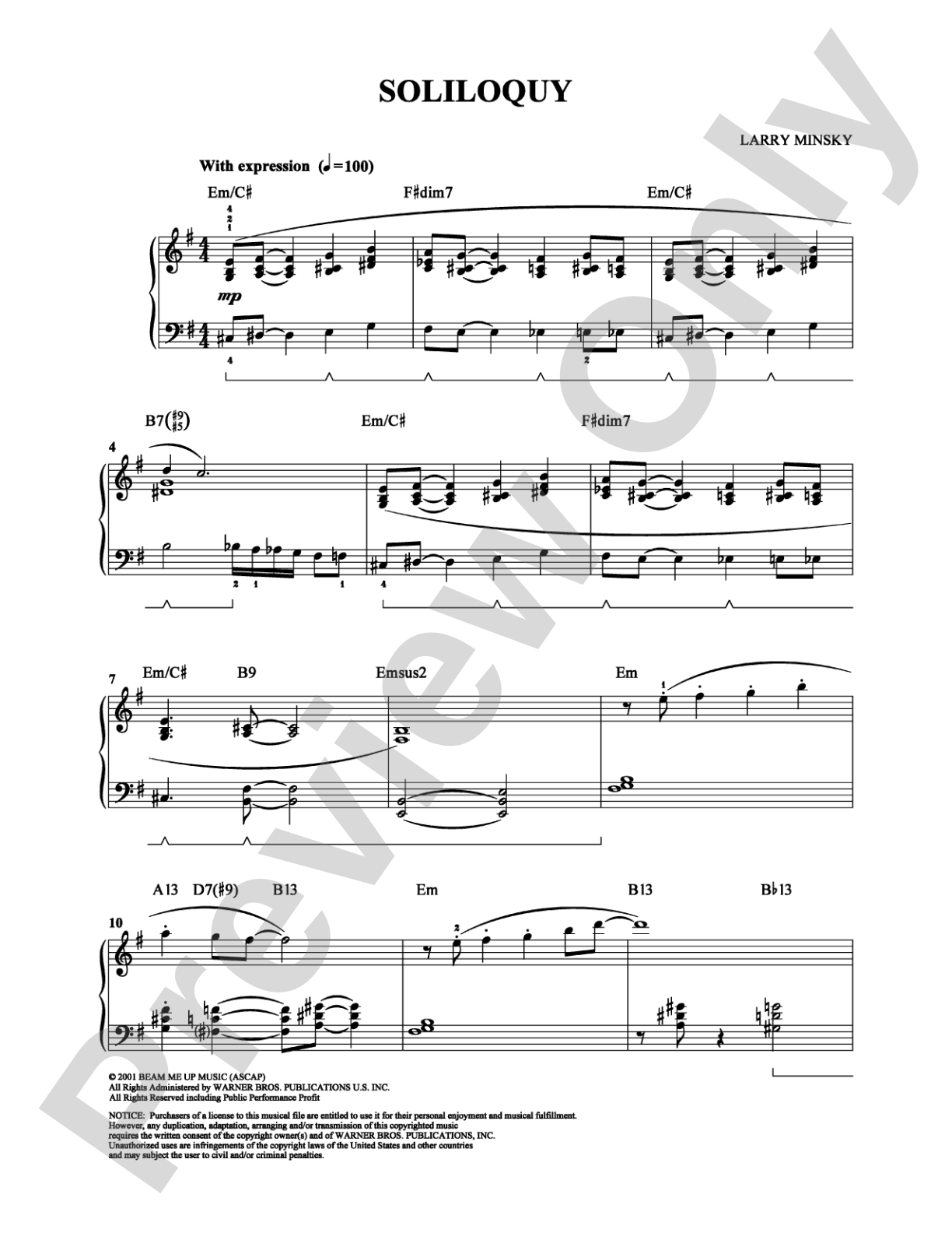 Soliloquy: Piano Digital Sheet Music