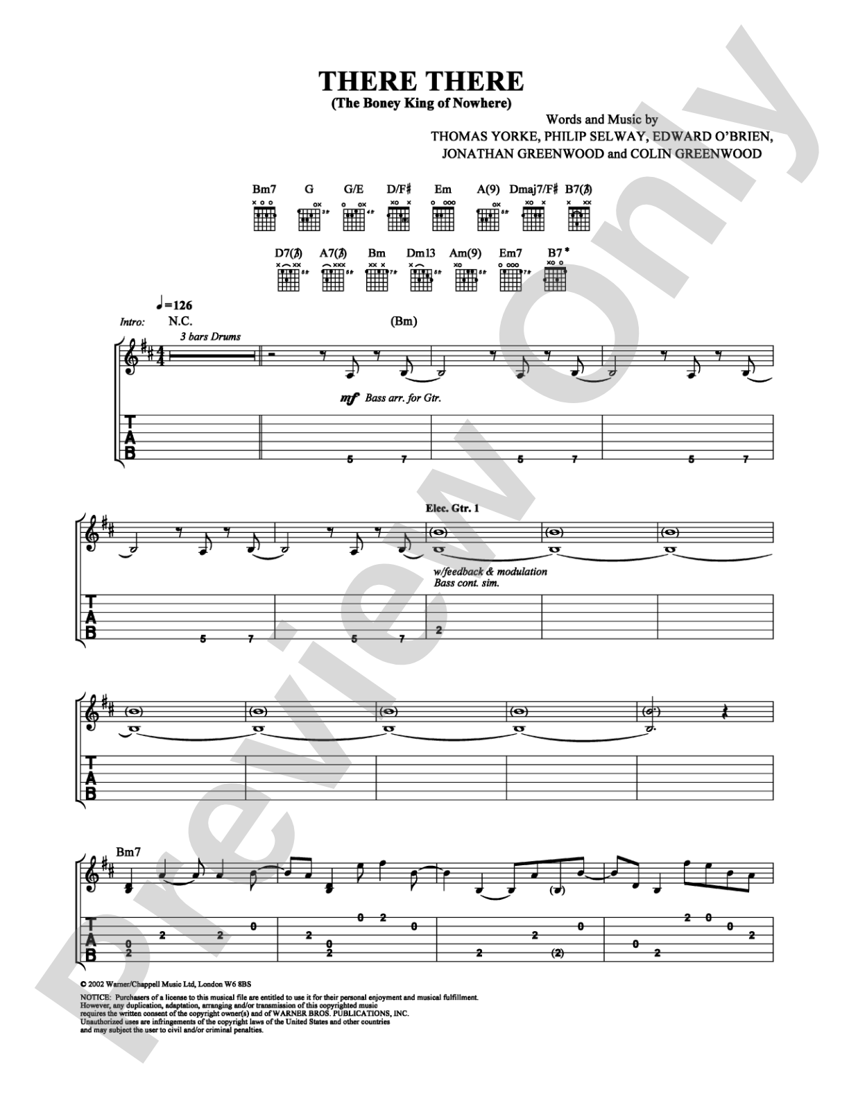 There There: Guitar TAB Digital Sheet Music