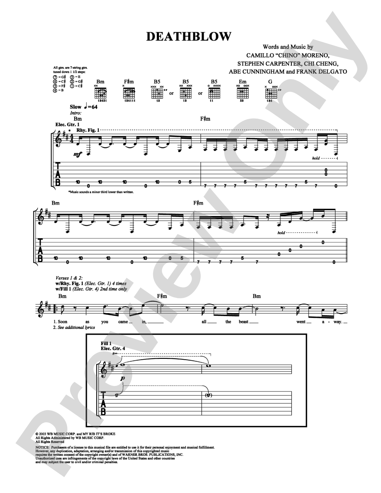 Deathblow: Guitar TAB Digital Sheet Music