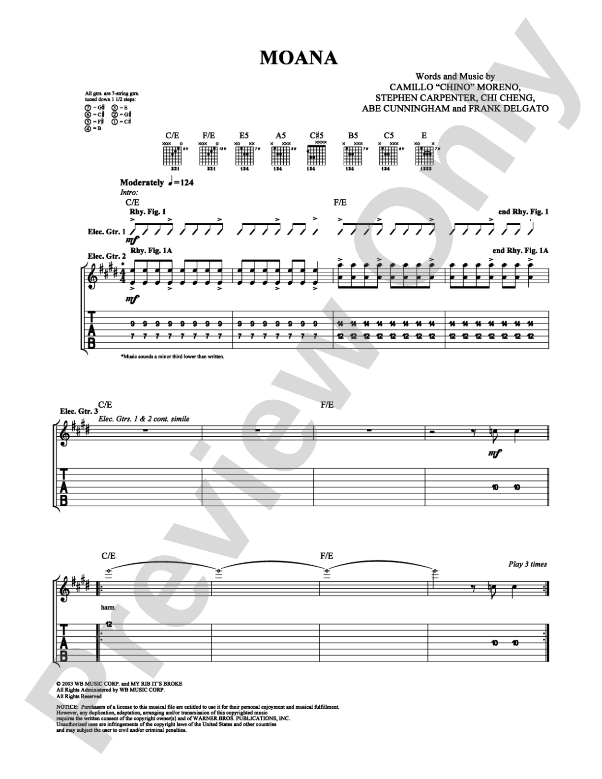 Moana: Guitar TAB Digital Sheet Music