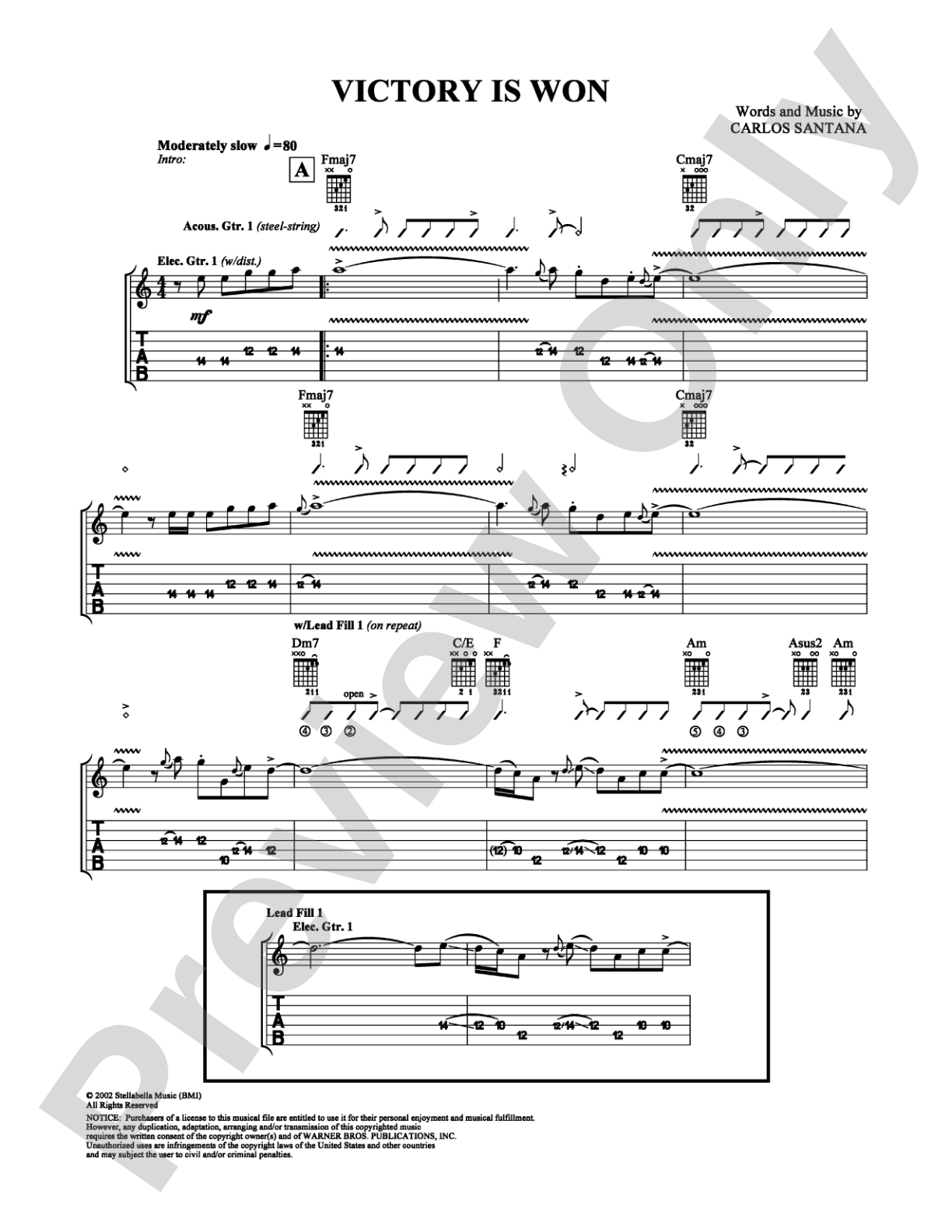 Victory Is Won: Guitar TAB Digital Sheet Music