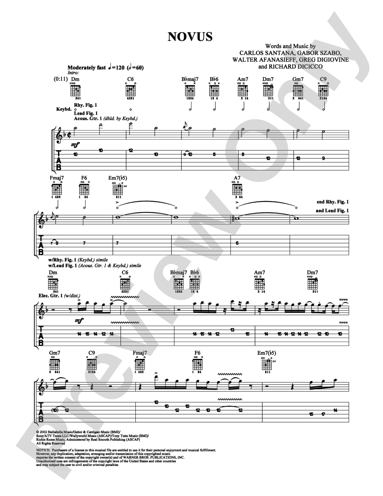 Novus: Guitar TAB Digital Sheet Music