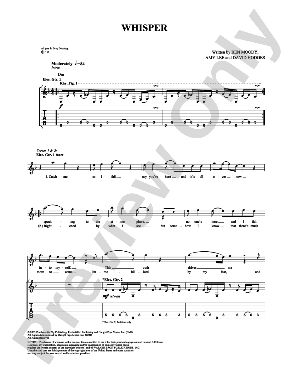 Whisper: Guitar TAB Digital Sheet Music