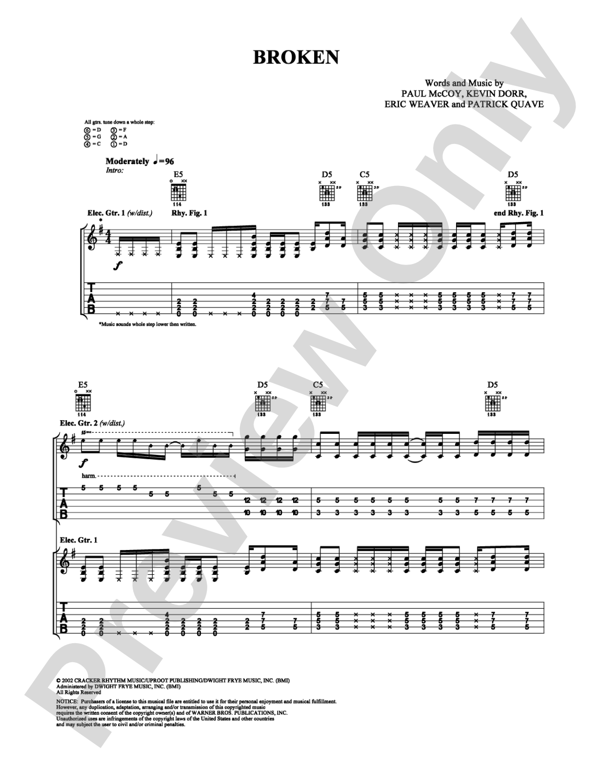 Broken: Guitar TAB Digital Sheet Music