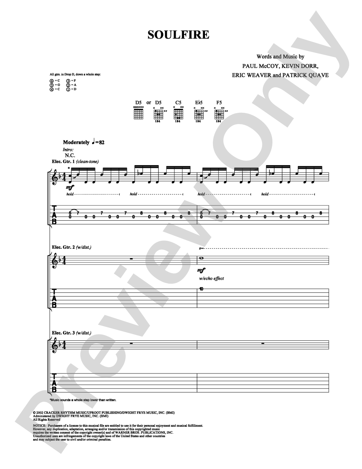 Soulfire: Guitar TAB Digital Sheet Music