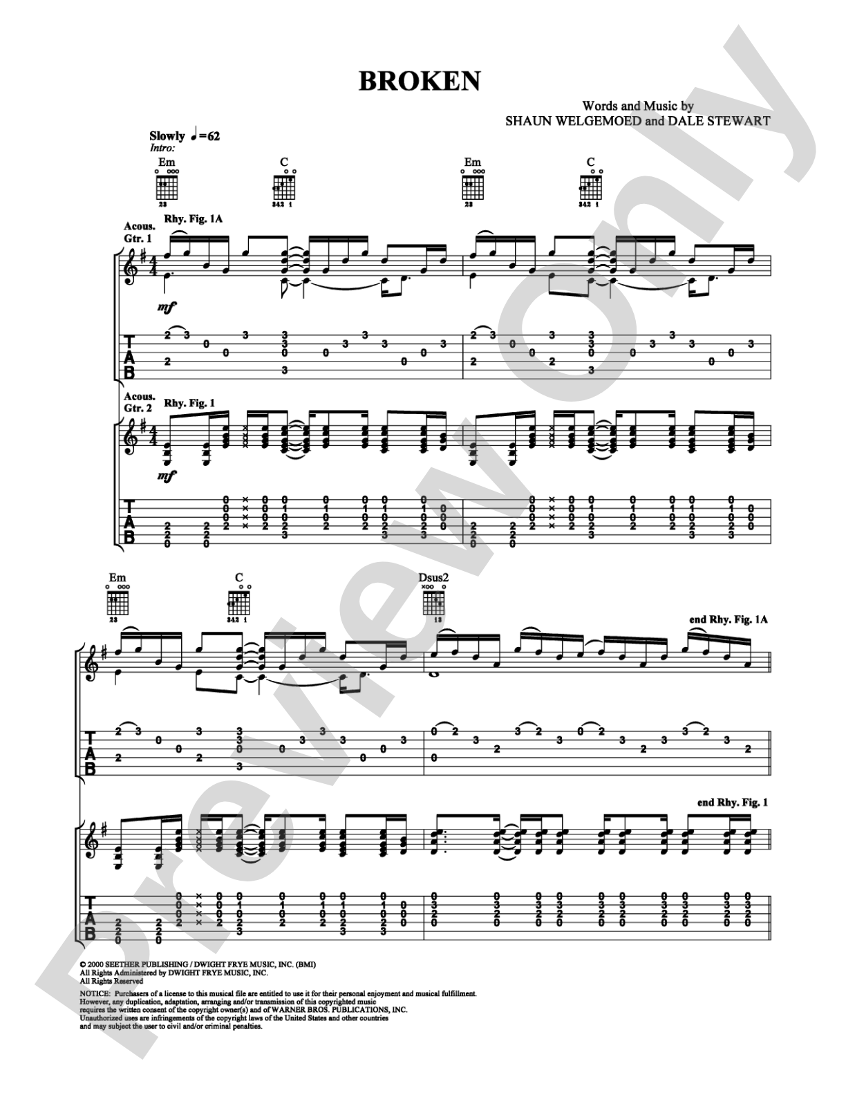 Broken: Guitar TAB Digital Sheet Music