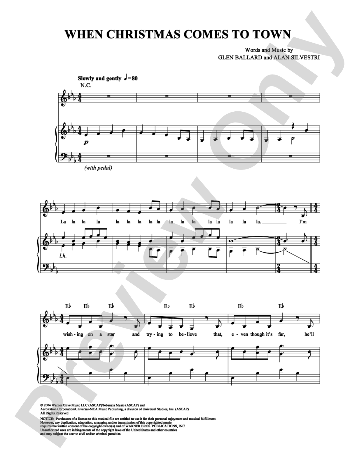 When Christmas Comes To Town: Piano Digital Sheet Music