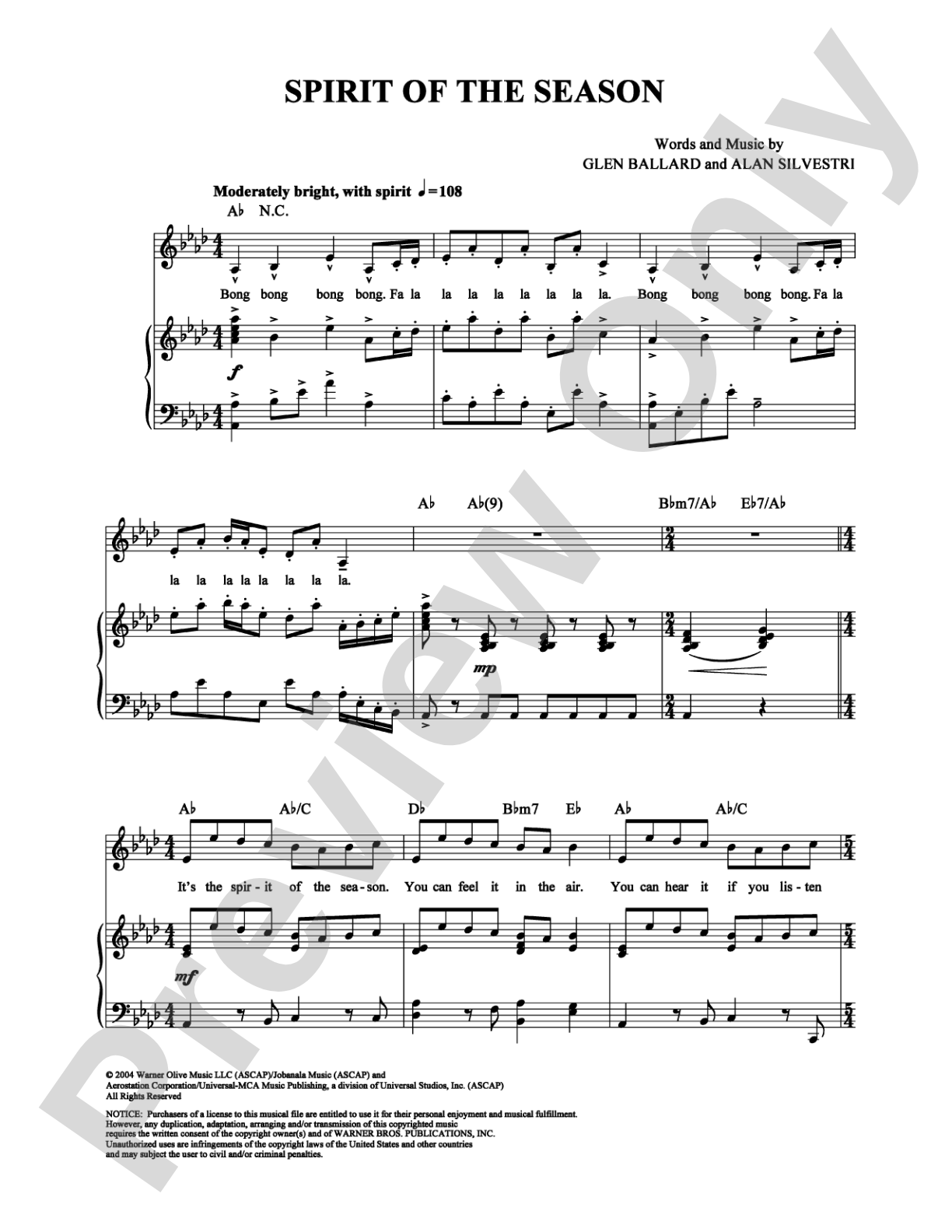 Spirit of the Season: Piano Digital Sheet Music