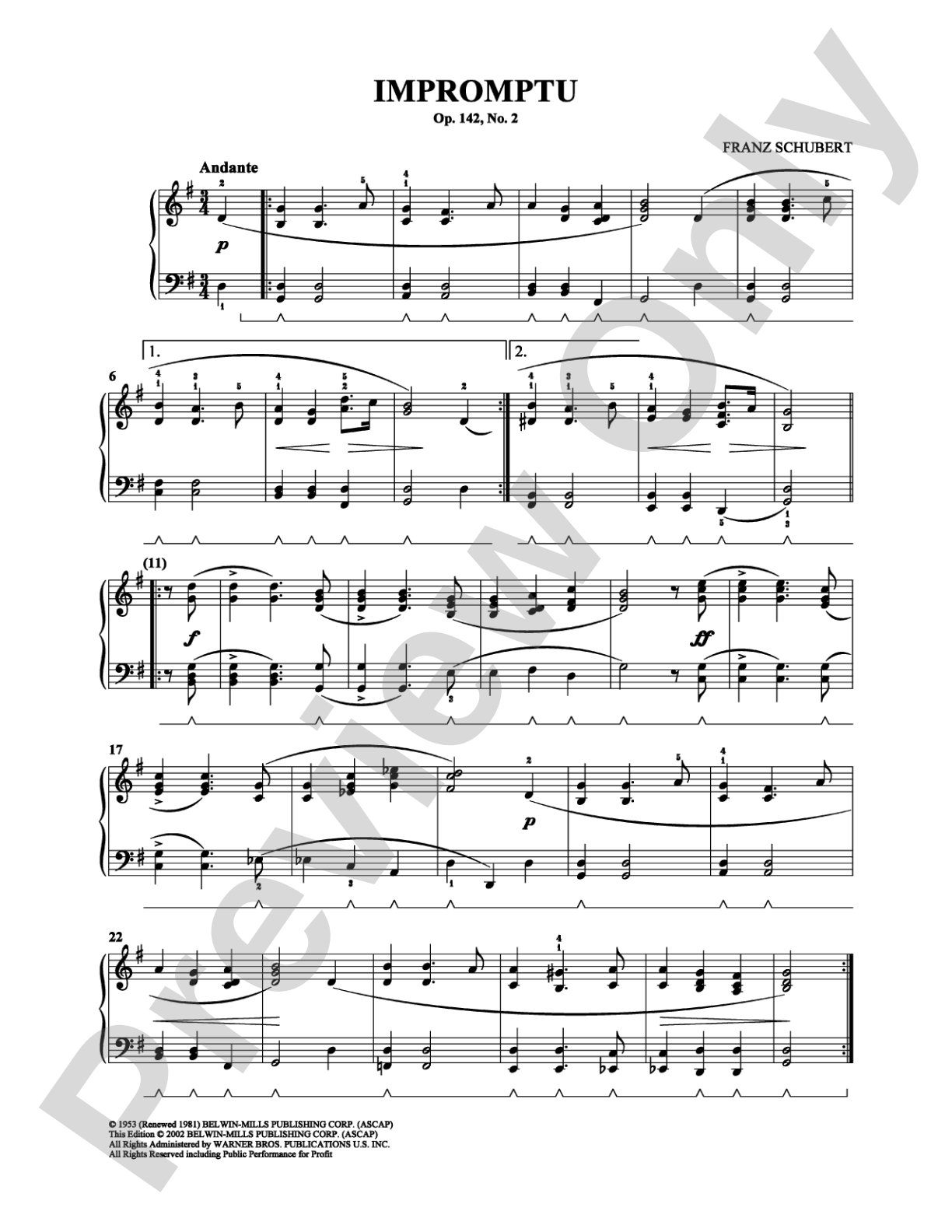 Impromptu: Piano Digital Sheet Music
