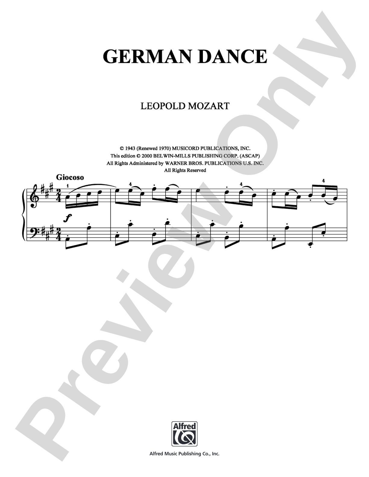 German Dance: Easy Piano Digital Sheet Music