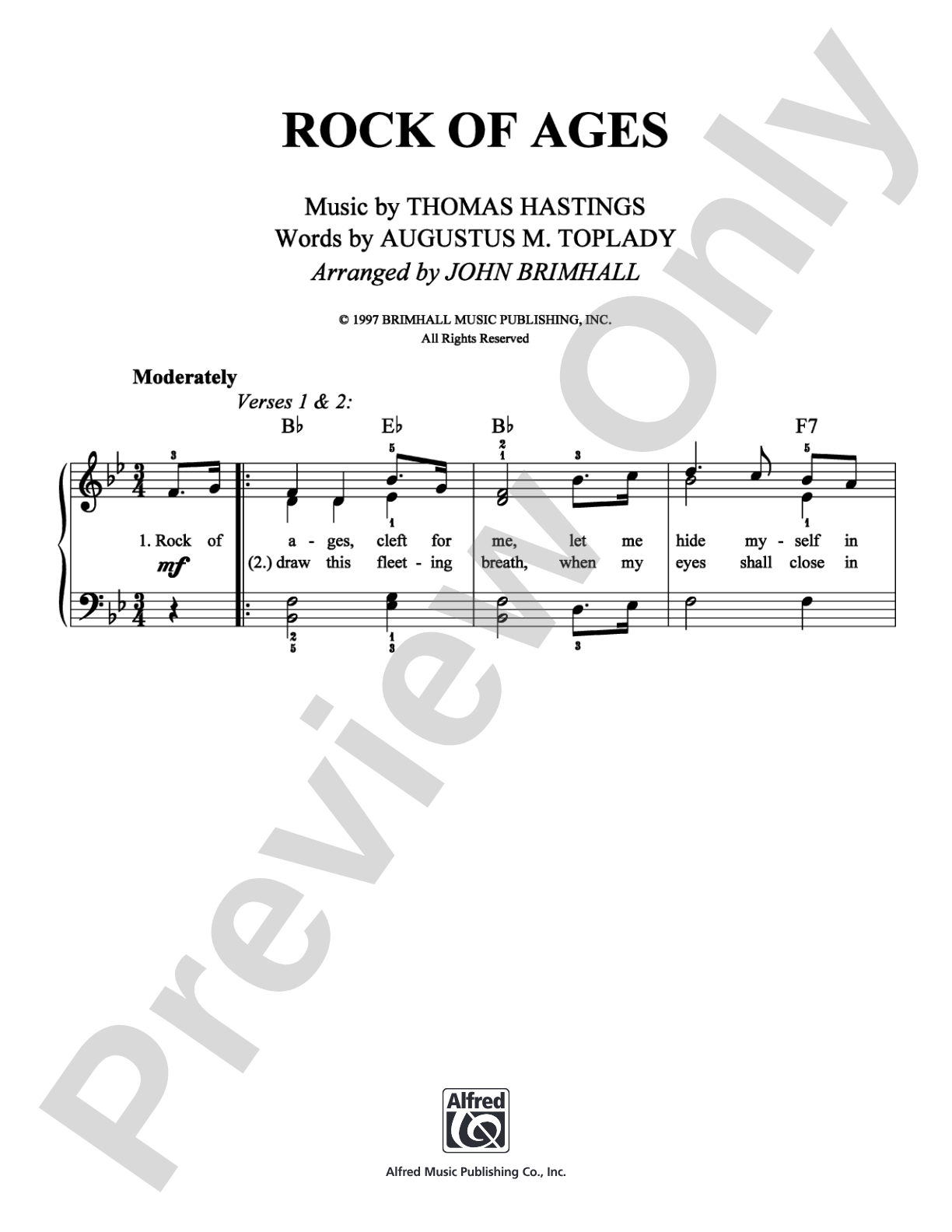 Rock of Ages: Easy Piano Digital Sheet Music