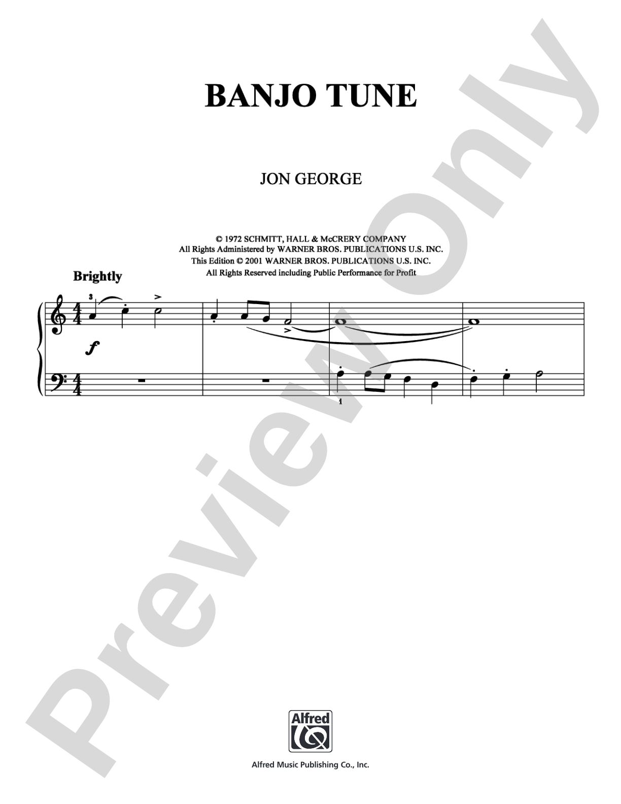 Banjo Tune: Easy Piano Digital Sheet Music