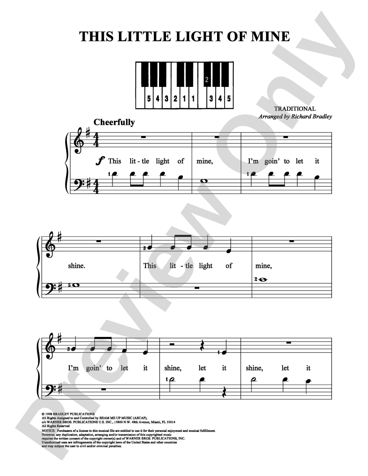 This Little Light of Mine: Easy Piano Digital Sheet Music