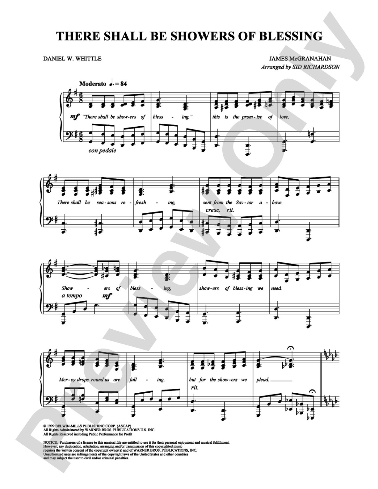 There Shall Be Showers of Blessing: Piano Digital Sheet Music