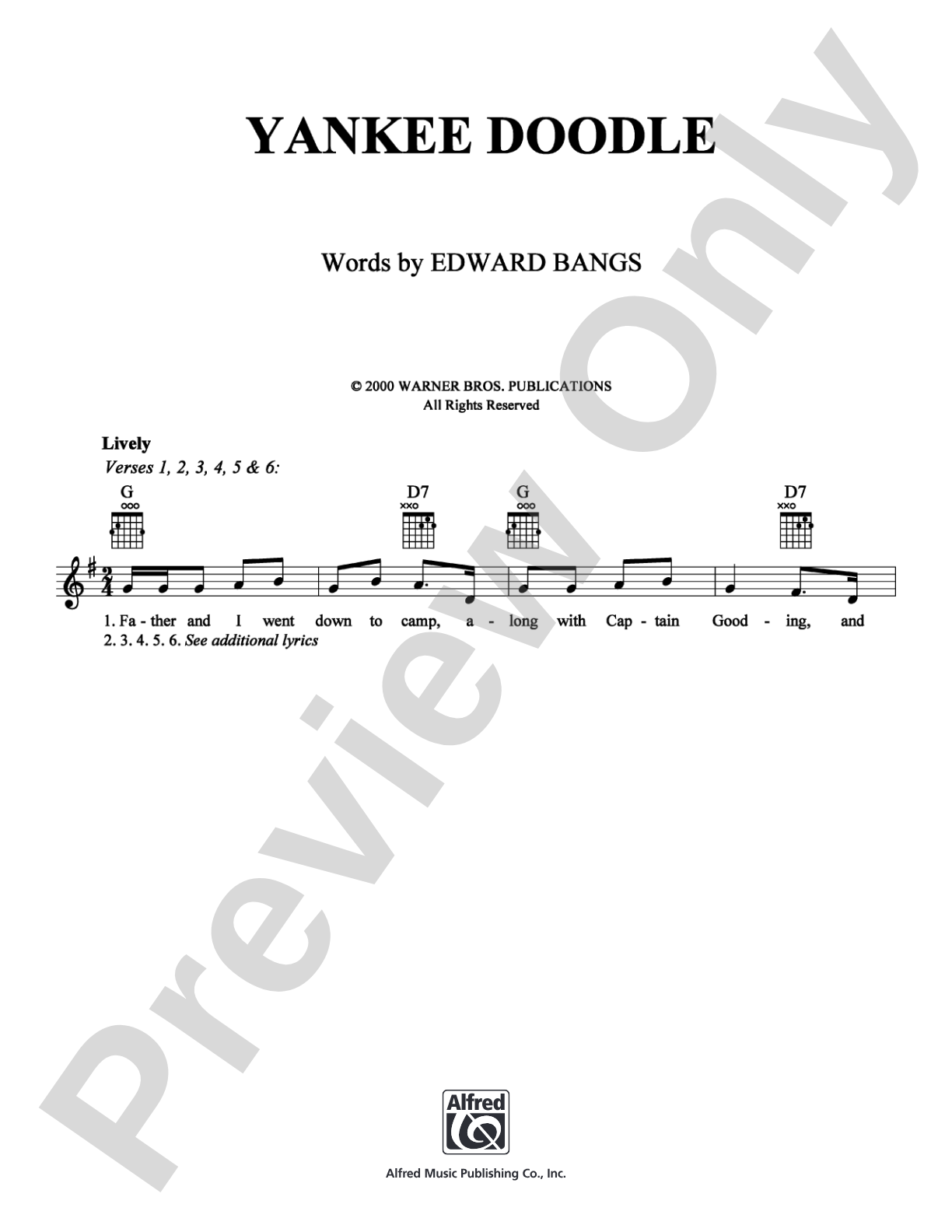 Yankee Doodle: Lead Sheet Digital Sheet Music