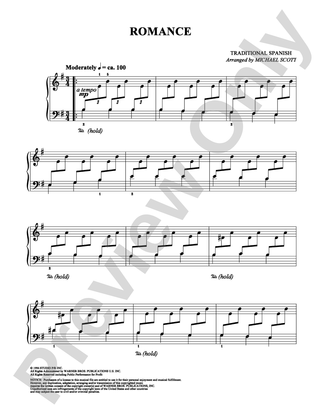 Romance: Piano Digital Sheet Music