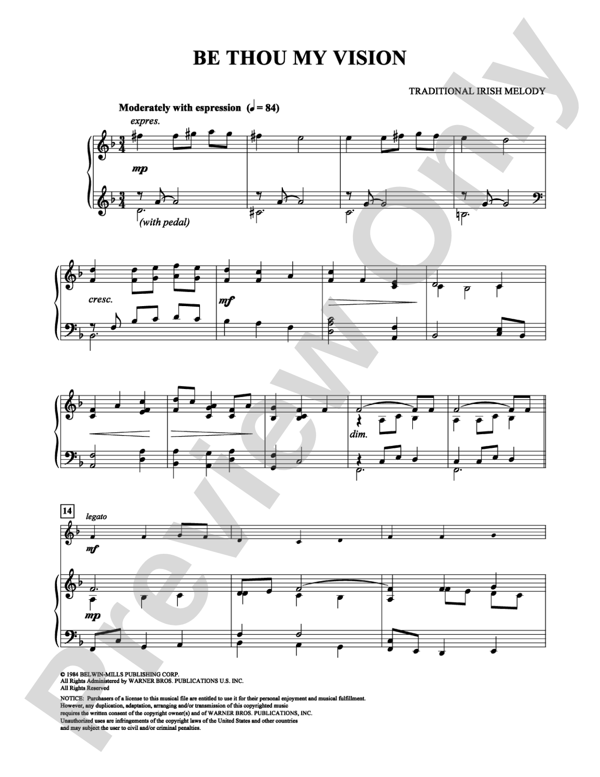 Be Thou My Vision: Solo & Small Ensemble Digital Sheet Music