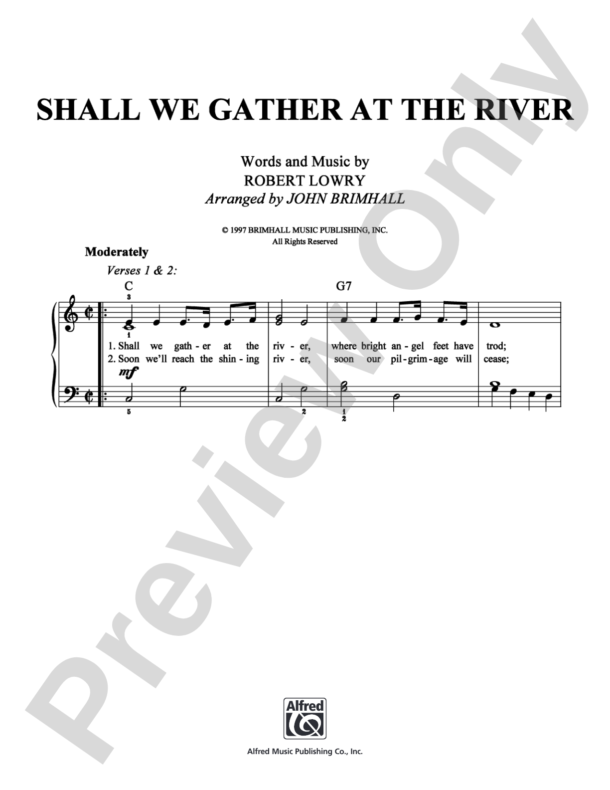 Shall We Gather at the River: Easy Piano Digital Sheet Music