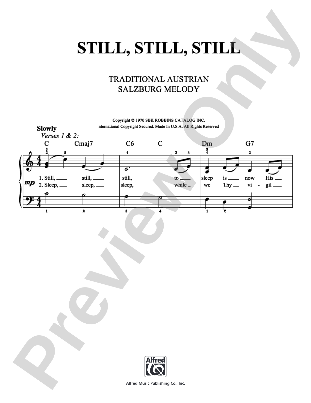 Still, Still, Still: Easy Piano Digital Sheet Music
