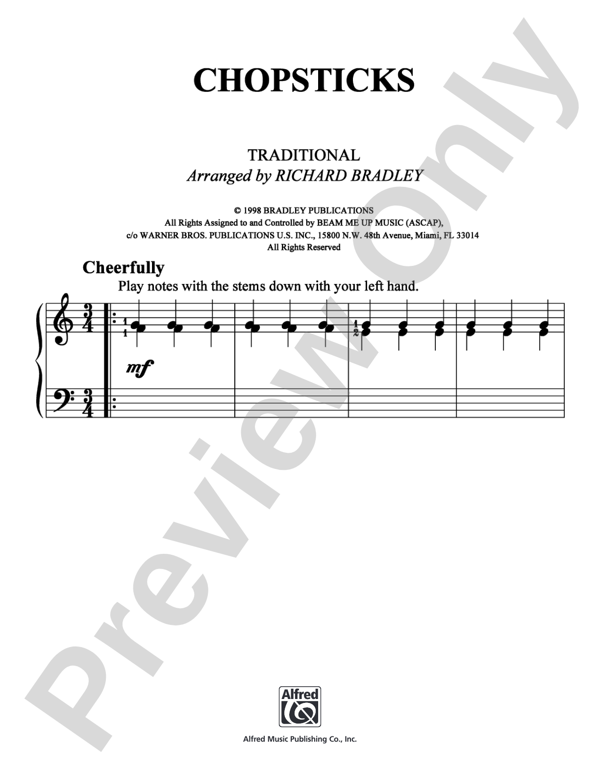 Chopsticks: Easy Piano Digital Sheet Music