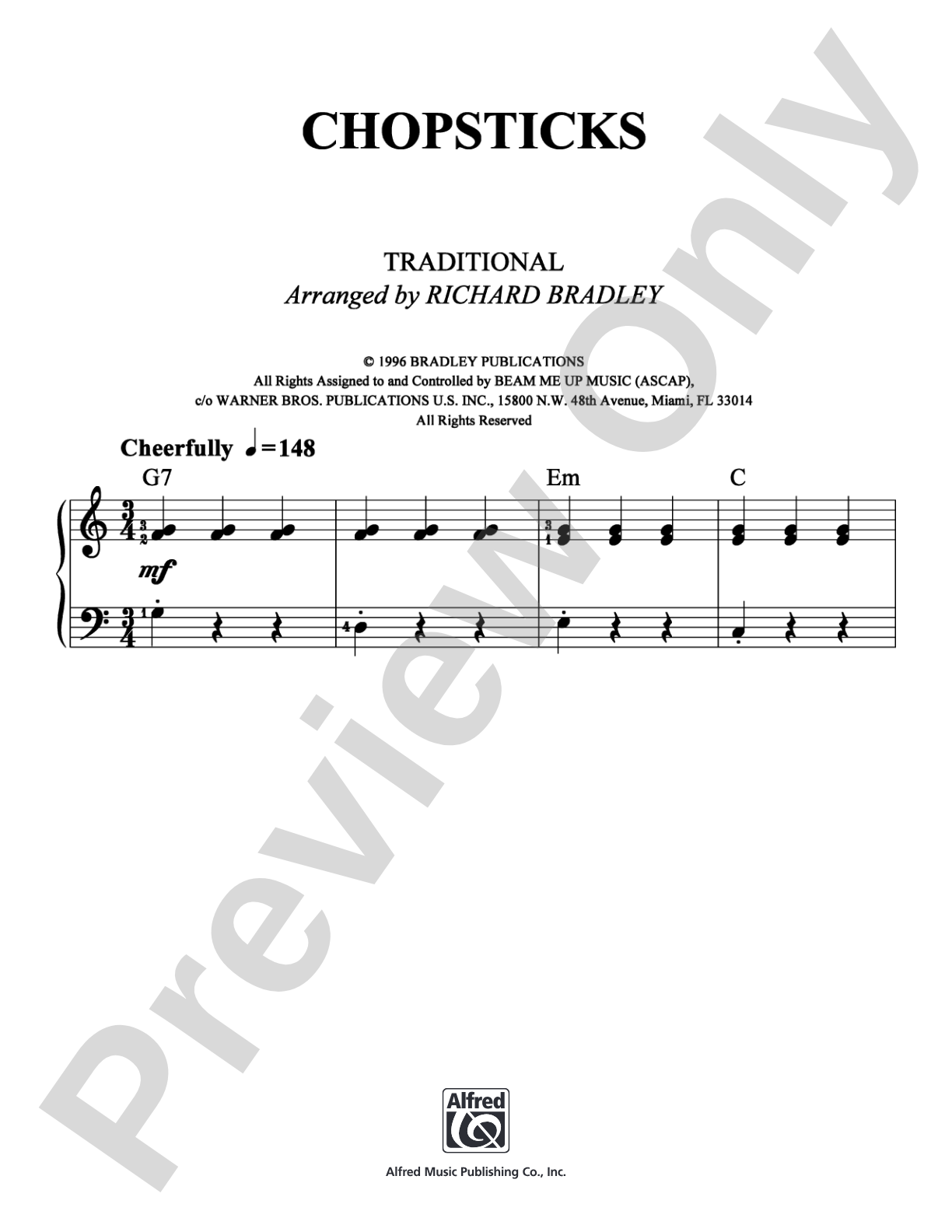 Chopsticks: Easy Piano Digital Sheet Music
