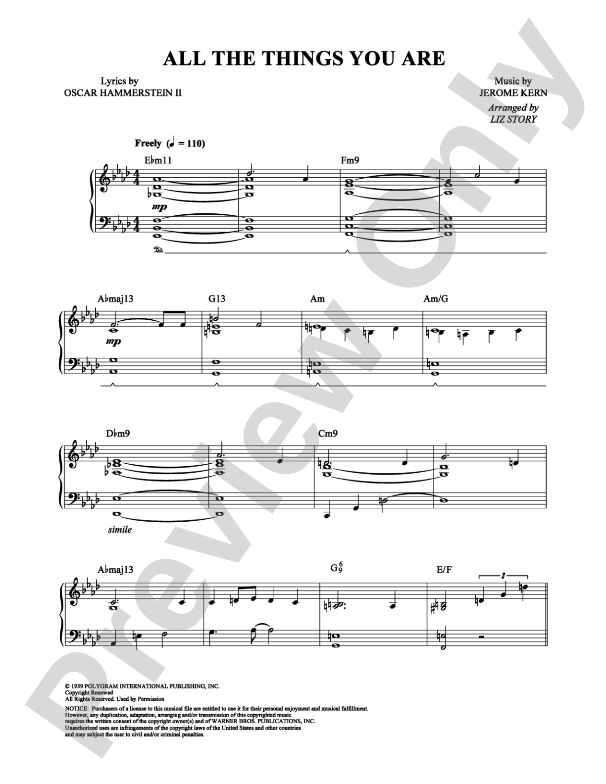 All the Things You Are: Piano Digital Sheet Music