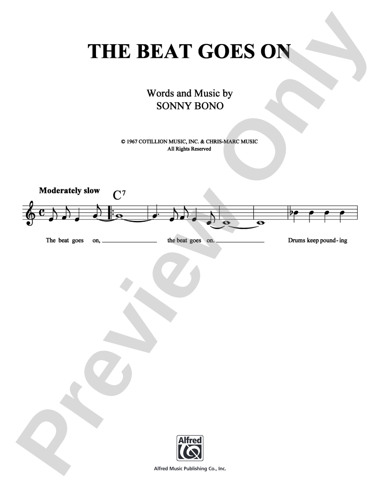 The Beat Goes On: Lead Sheet Digital Sheet Music