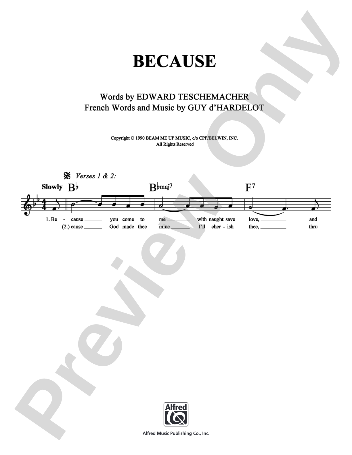 Because: Lead Sheet Digital Sheet Music