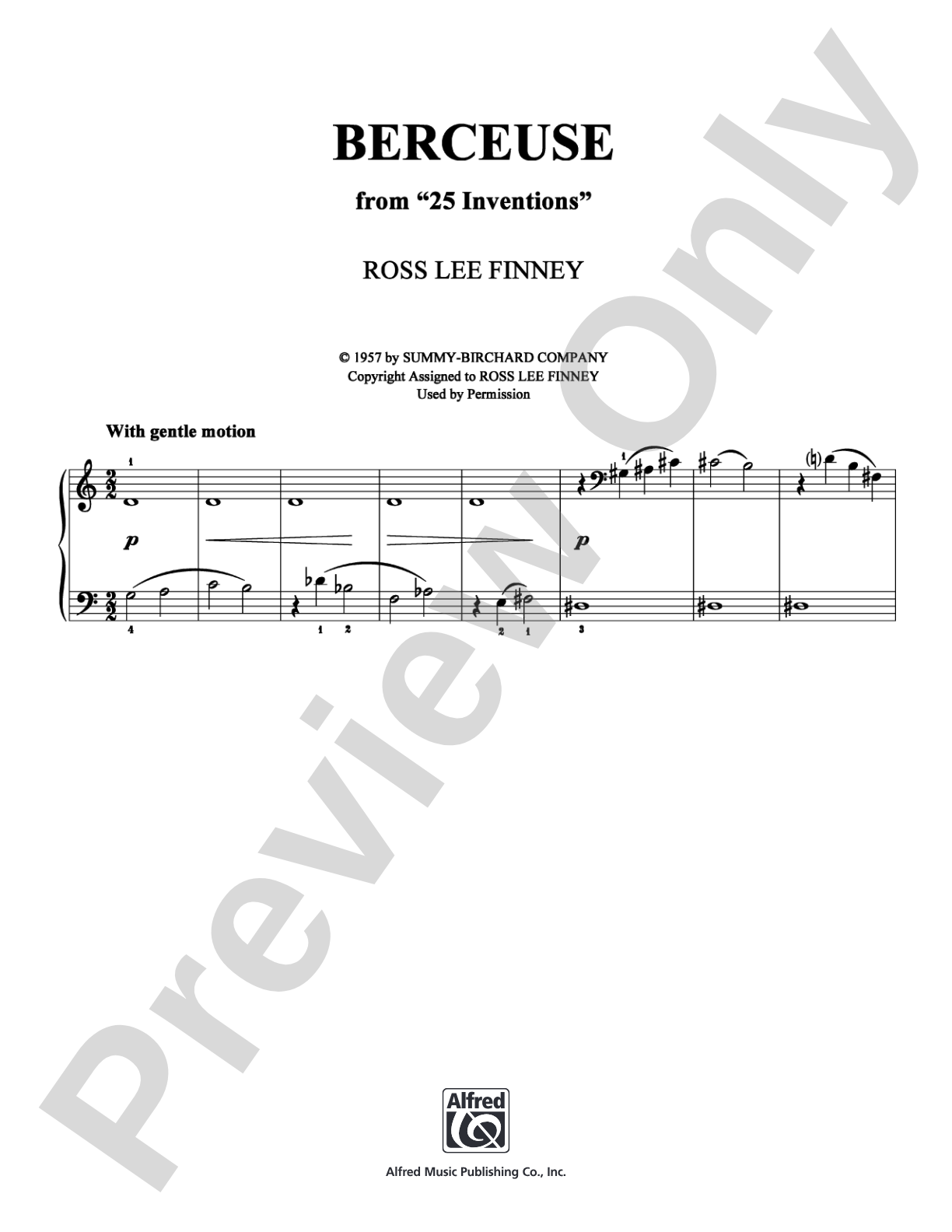 Berceuse: Piano Digital Sheet Music