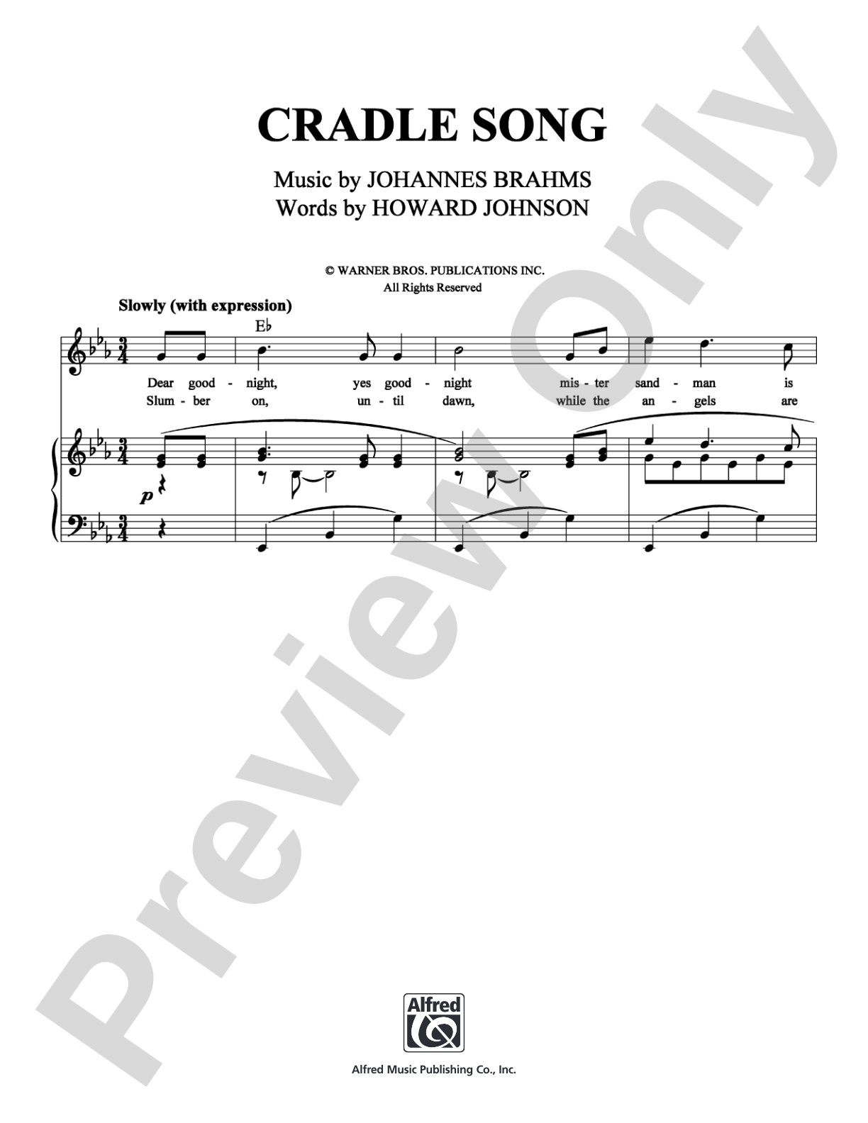 Cradle Song: Piano/Vocal/Chords Digital Sheet Music