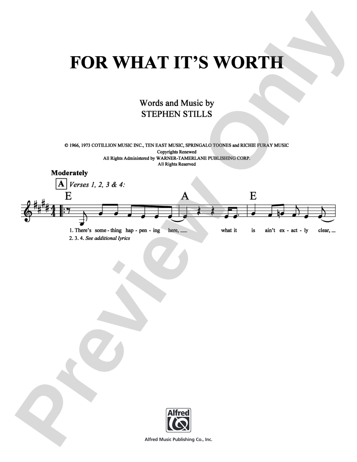 For What It's Worth: Lead Sheet Digital Sheet Music