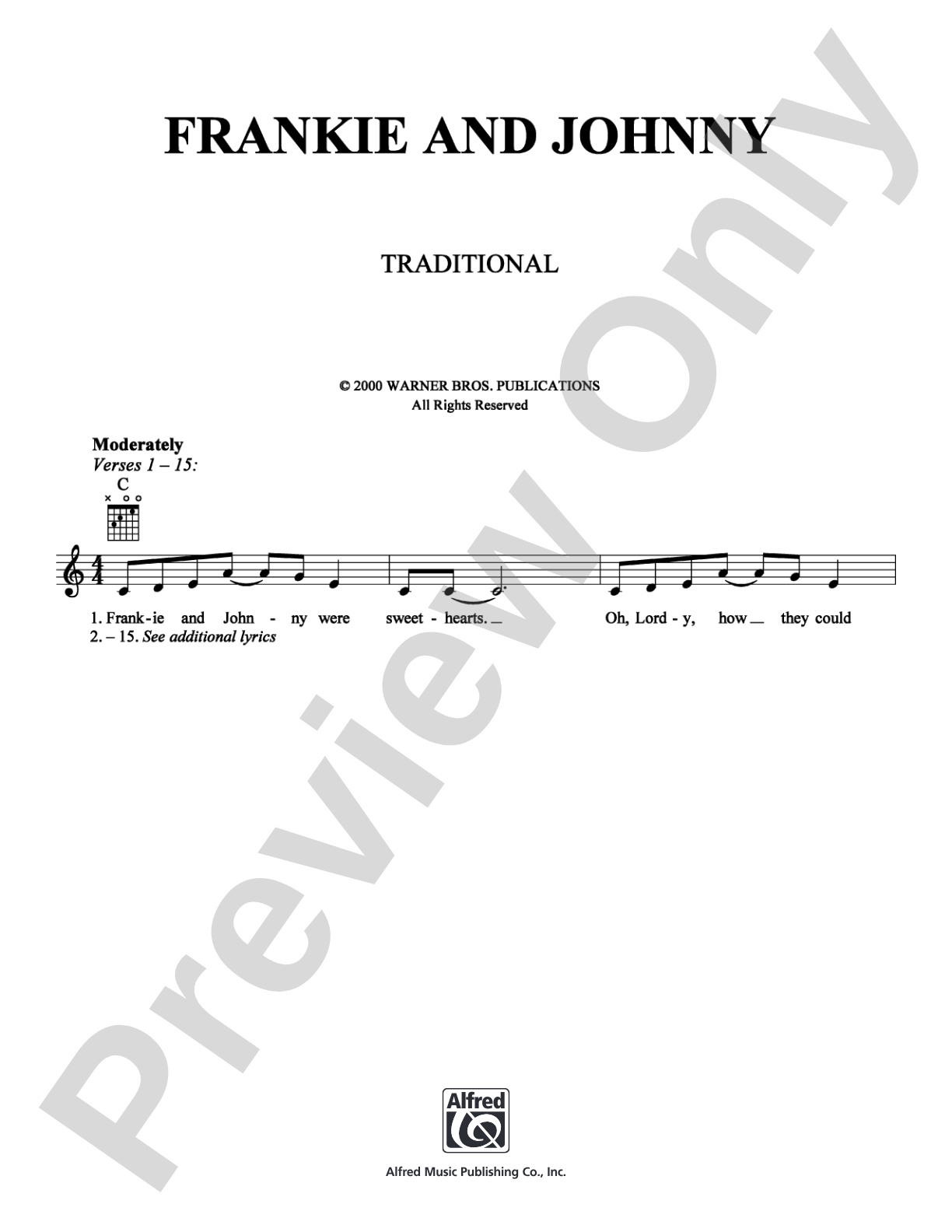Frankie and Johnny: Lead Sheet Digital Sheet Music