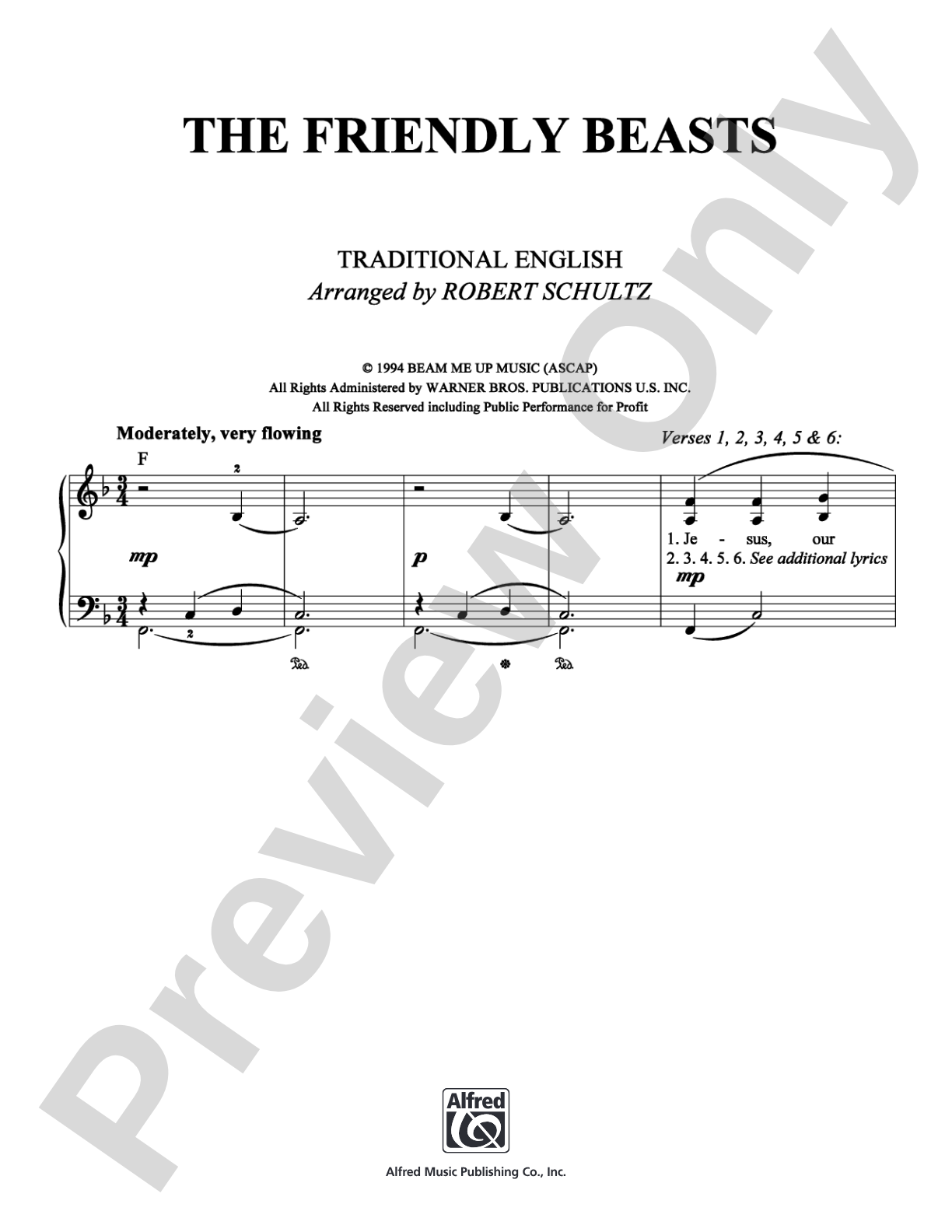 The Friendly Beasts: Piano/Vocal/Chords Digital Sheet Music