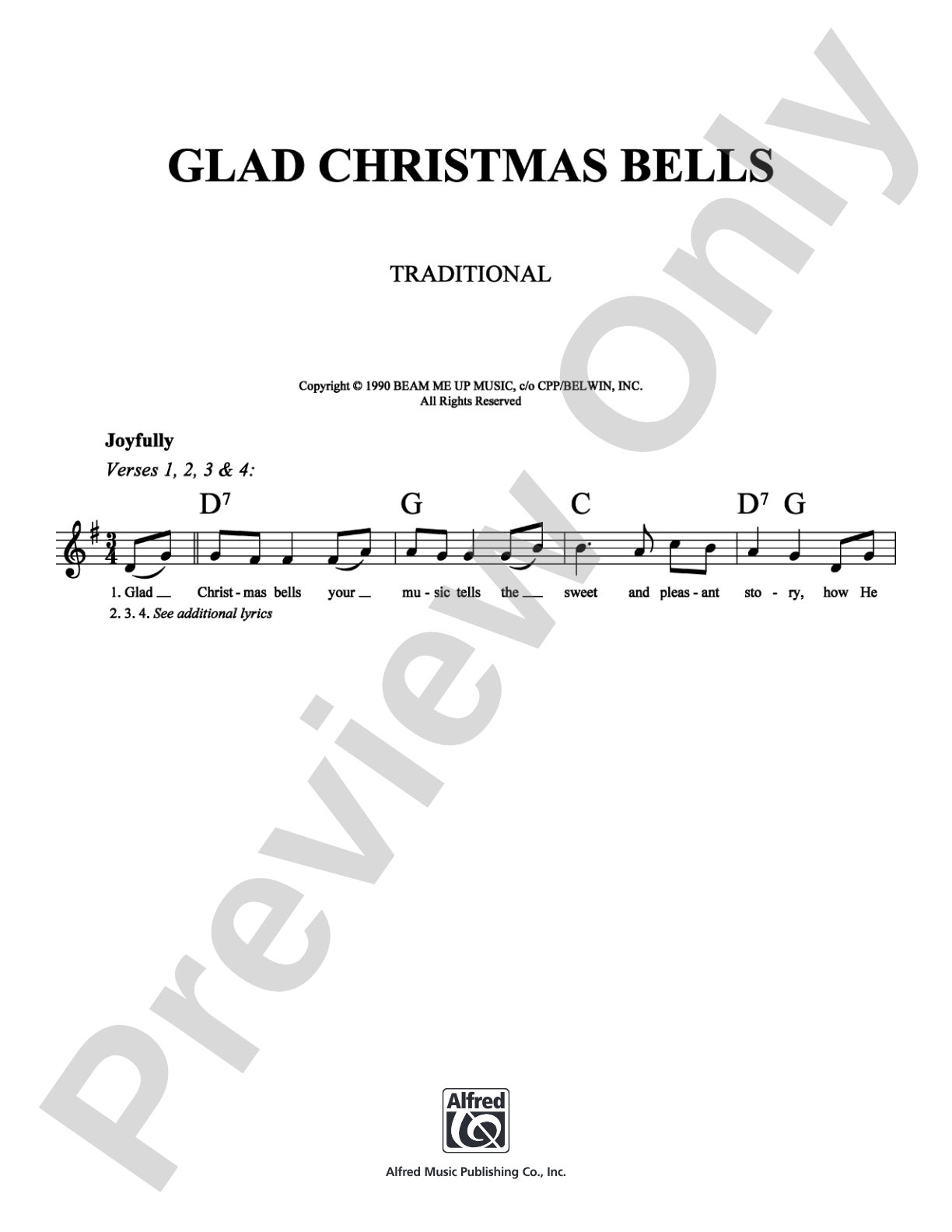 Glad Christmas Bells: Lead Sheet Digital Sheet Music