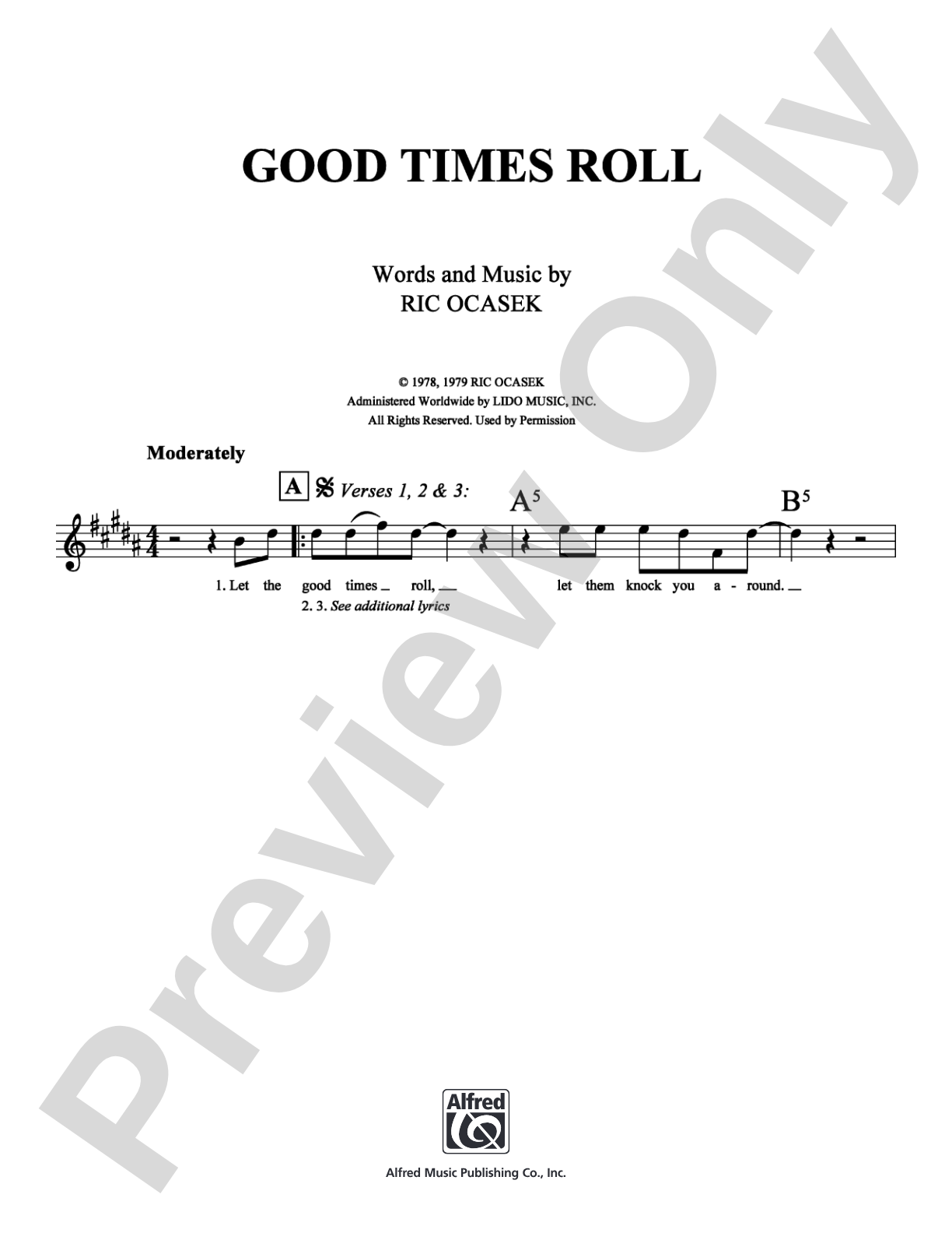 Good Times Roll: Lead Sheet Digital Sheet Music