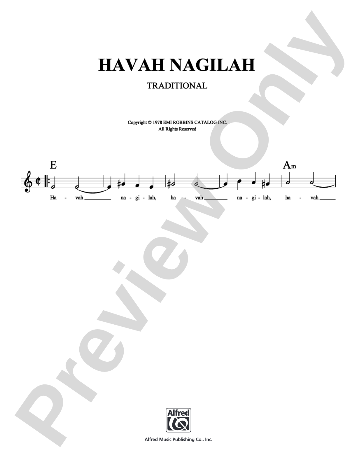 Hava Nagilah: Lead Sheet Digital Sheet Music