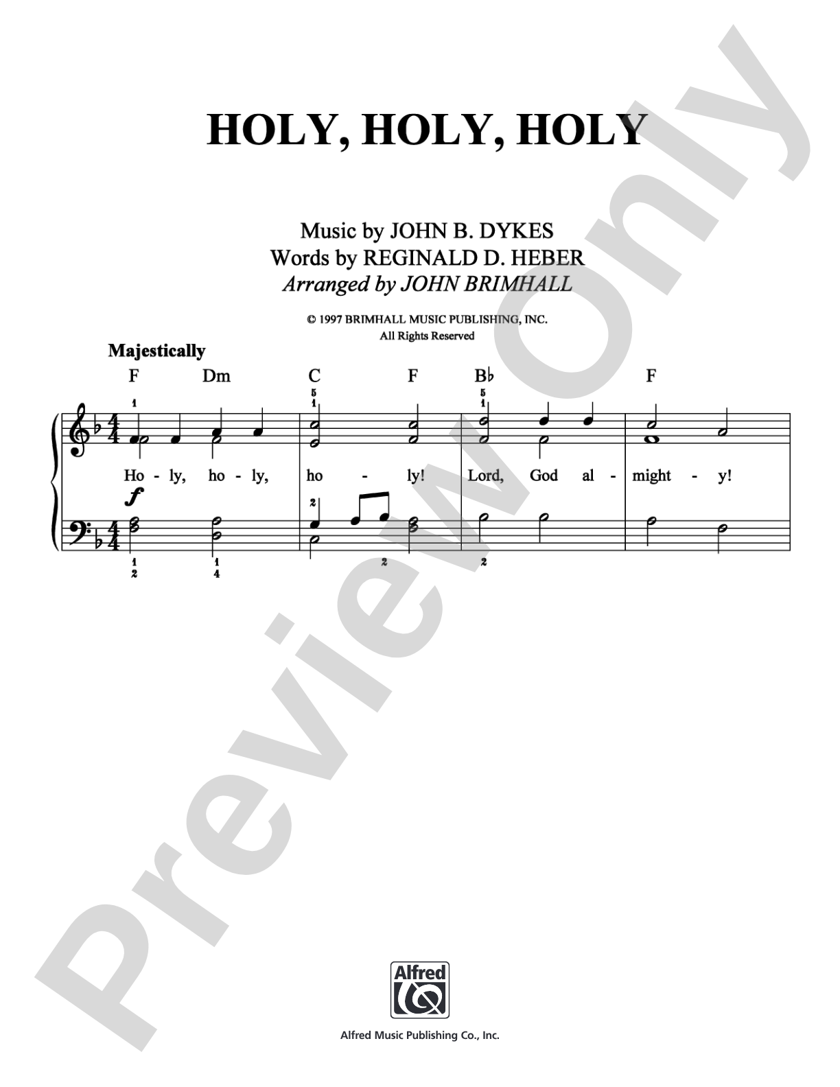 Holy, Holy, Holy: Easy Piano Digital Sheet Music