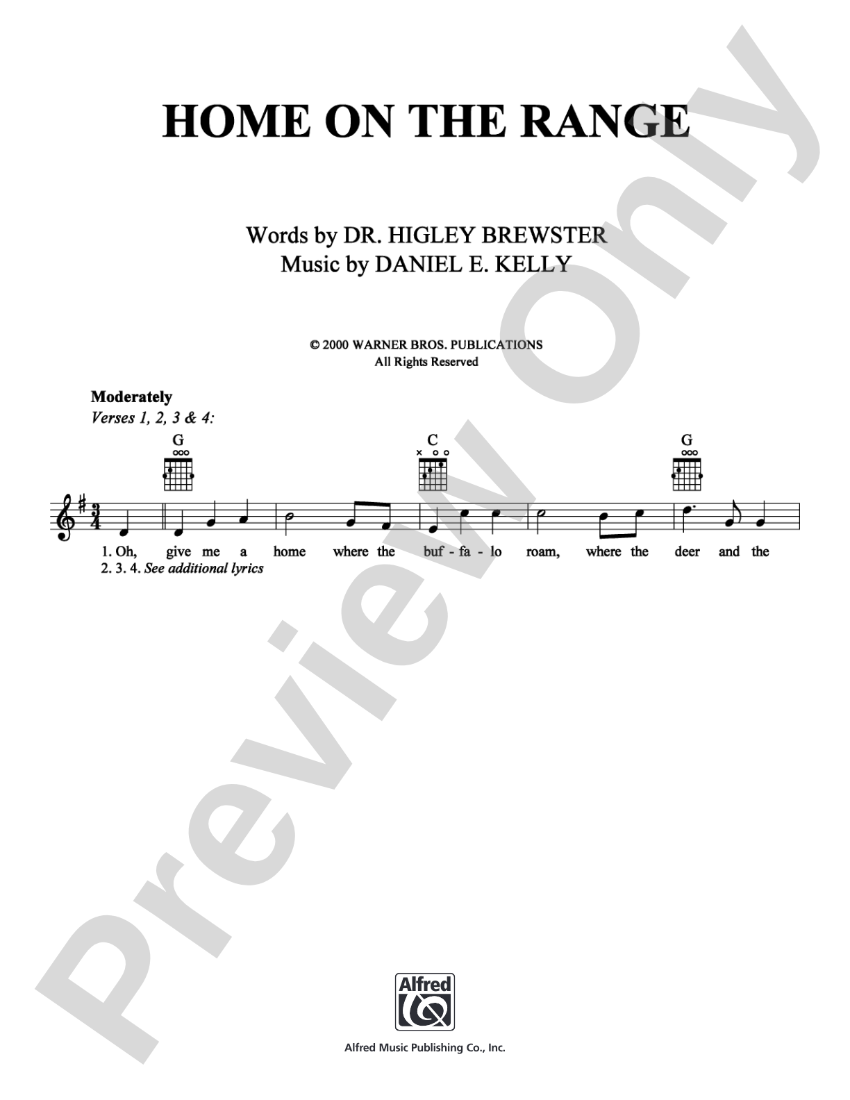 Home on the Range: Lead Sheet Digital Sheet Music