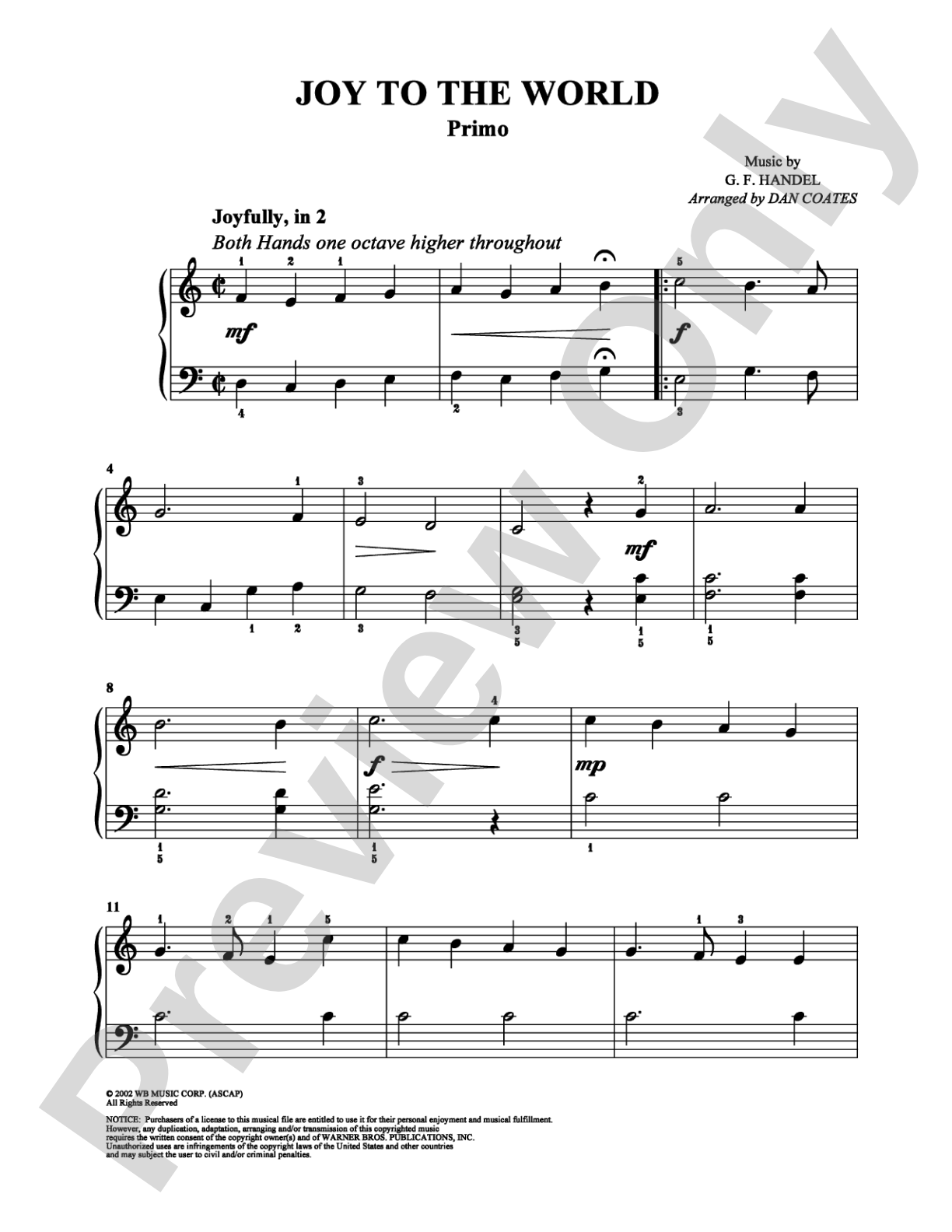 Joy to the World: Piano Duets & Four Hands Digital Sheet Music