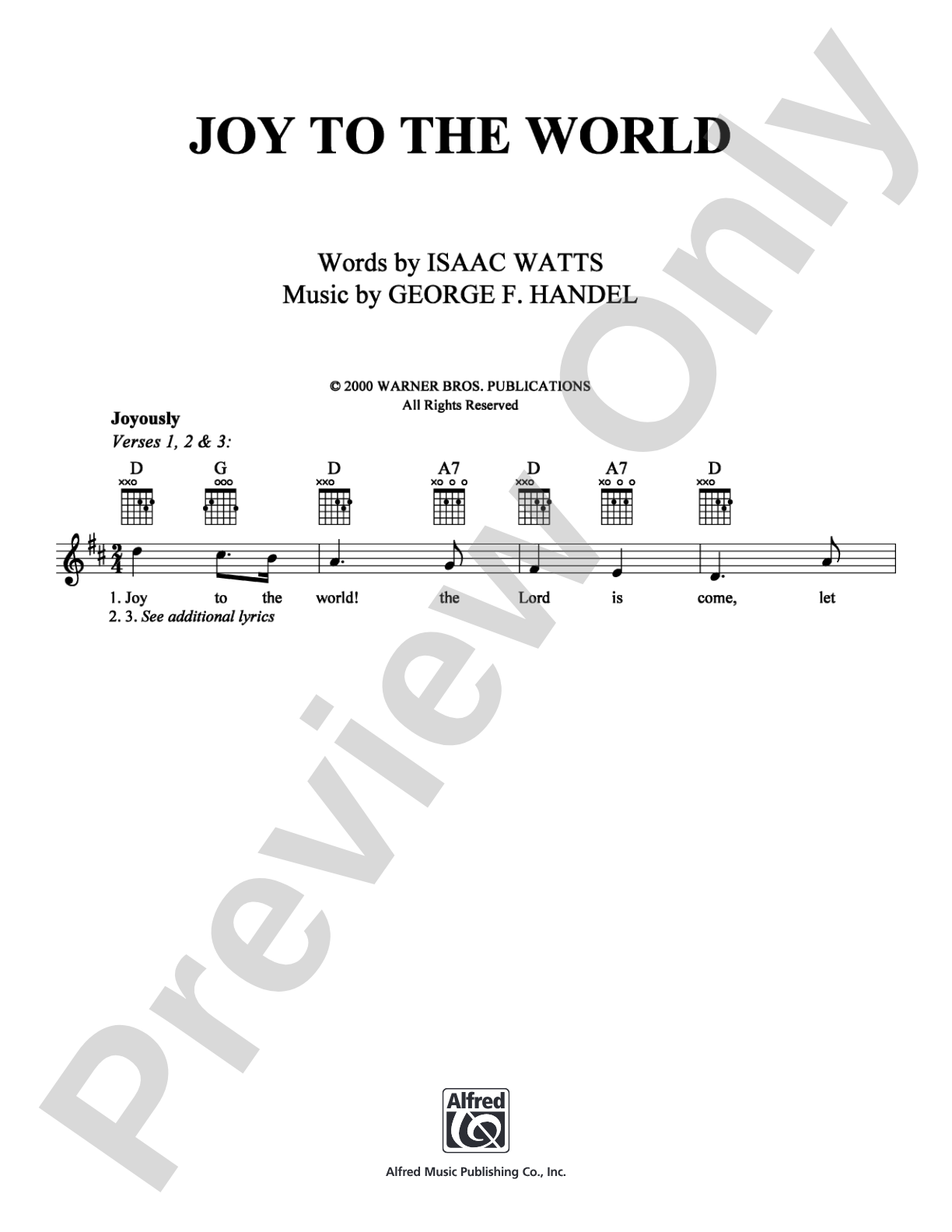 Joy to the World: Lead Sheet Digital Sheet Music