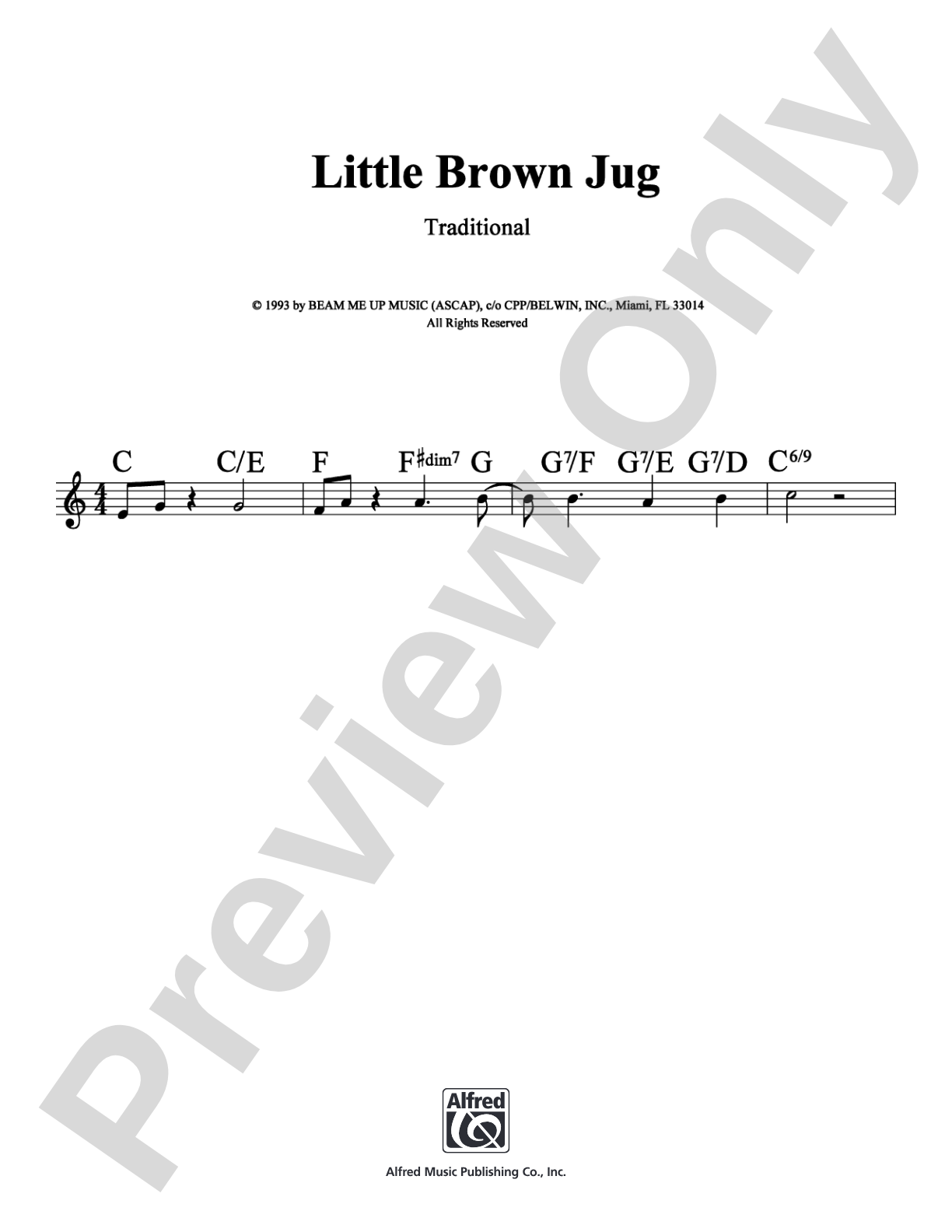 Little Brown Jug: Lead Sheet Digital Sheet Music